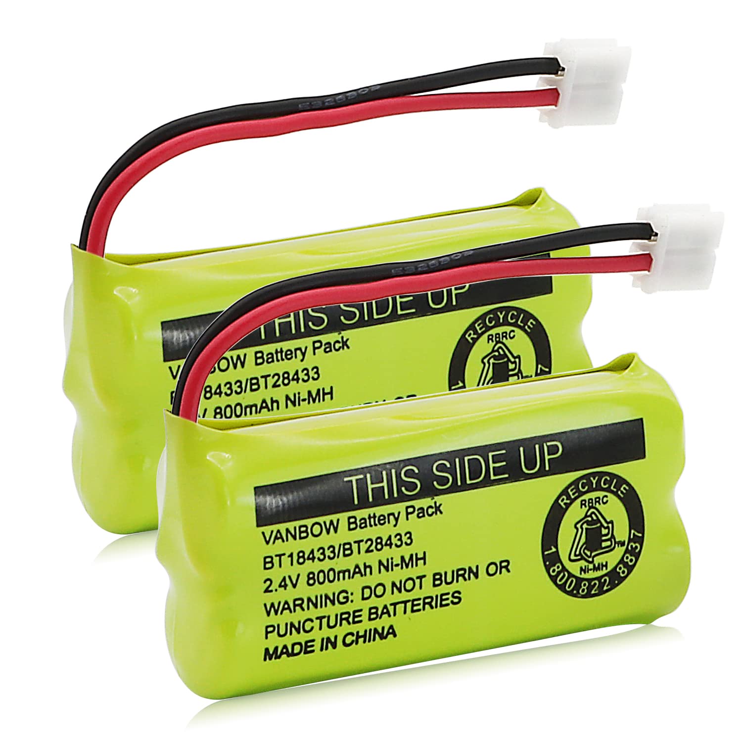 Vanbow Bt18433/Bt28433 2.4V 800Mah Ni Mh Cordless Phone Battery, Also Compatible With At&T Bt184342/Bt284342 Bt8300 Bt1011 Bt101