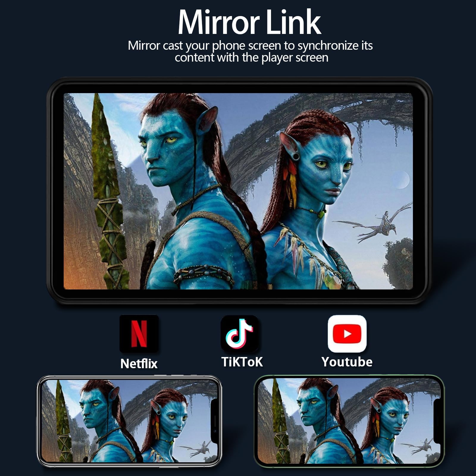 Wireless Carplay Screen For Car 7'' Hd Portable Car Stereo Touchscreen With Apple Carplay And Android Auto With Mirror Link/Back