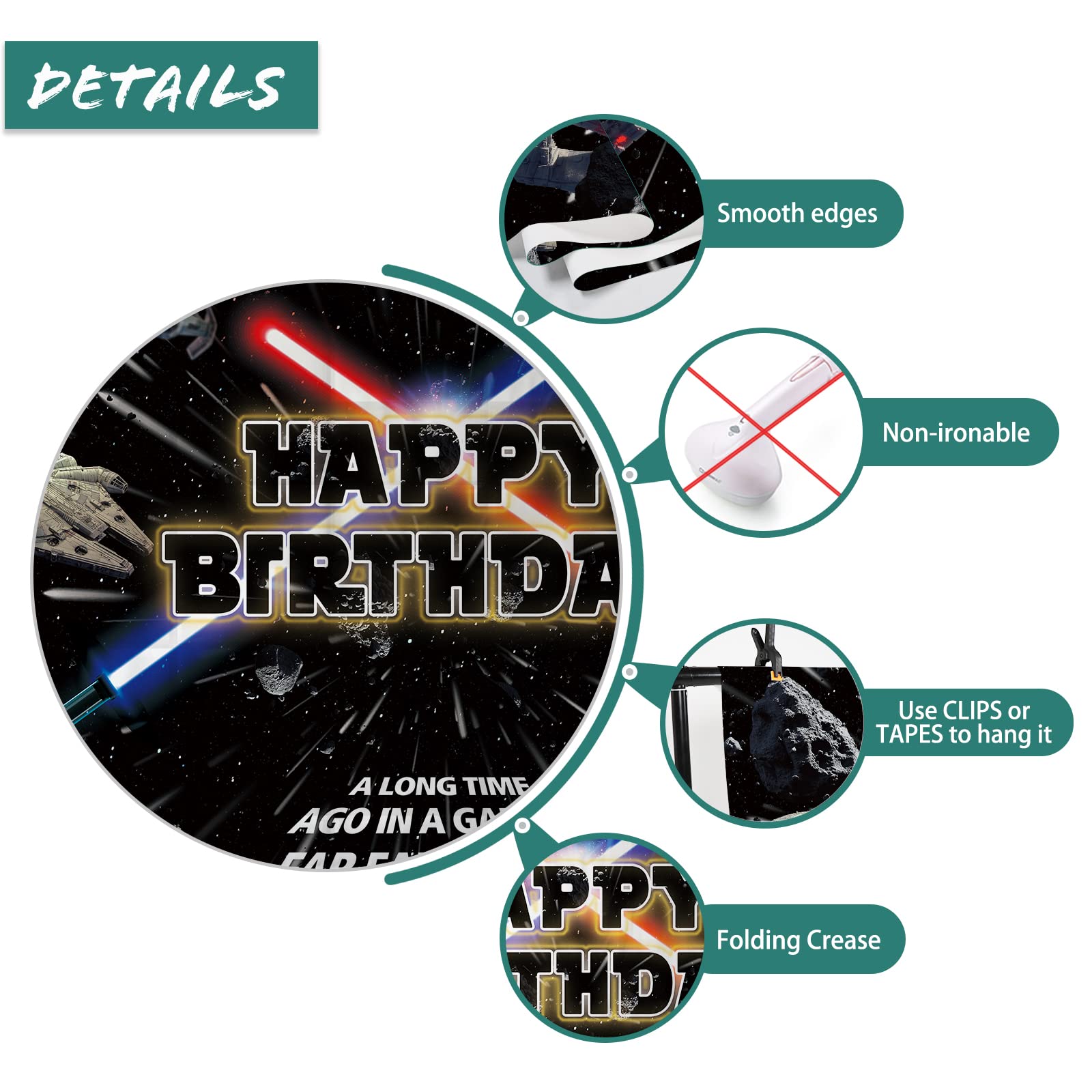 Seasonwood Star Themed Backdrop For Baby Boys Kids Birthday Party Universe Wars Background Galaxy Photography Party Decorations