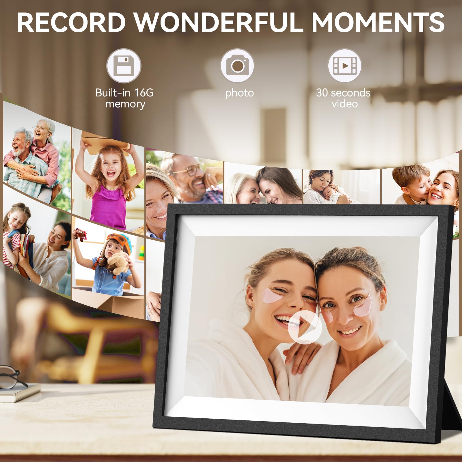 Uhale Digital Picture Frame Wifi With App 10.1 Inch Ips Hd Touch Screen Loop Smart Digital Photo Frame Load Electronic Picture F