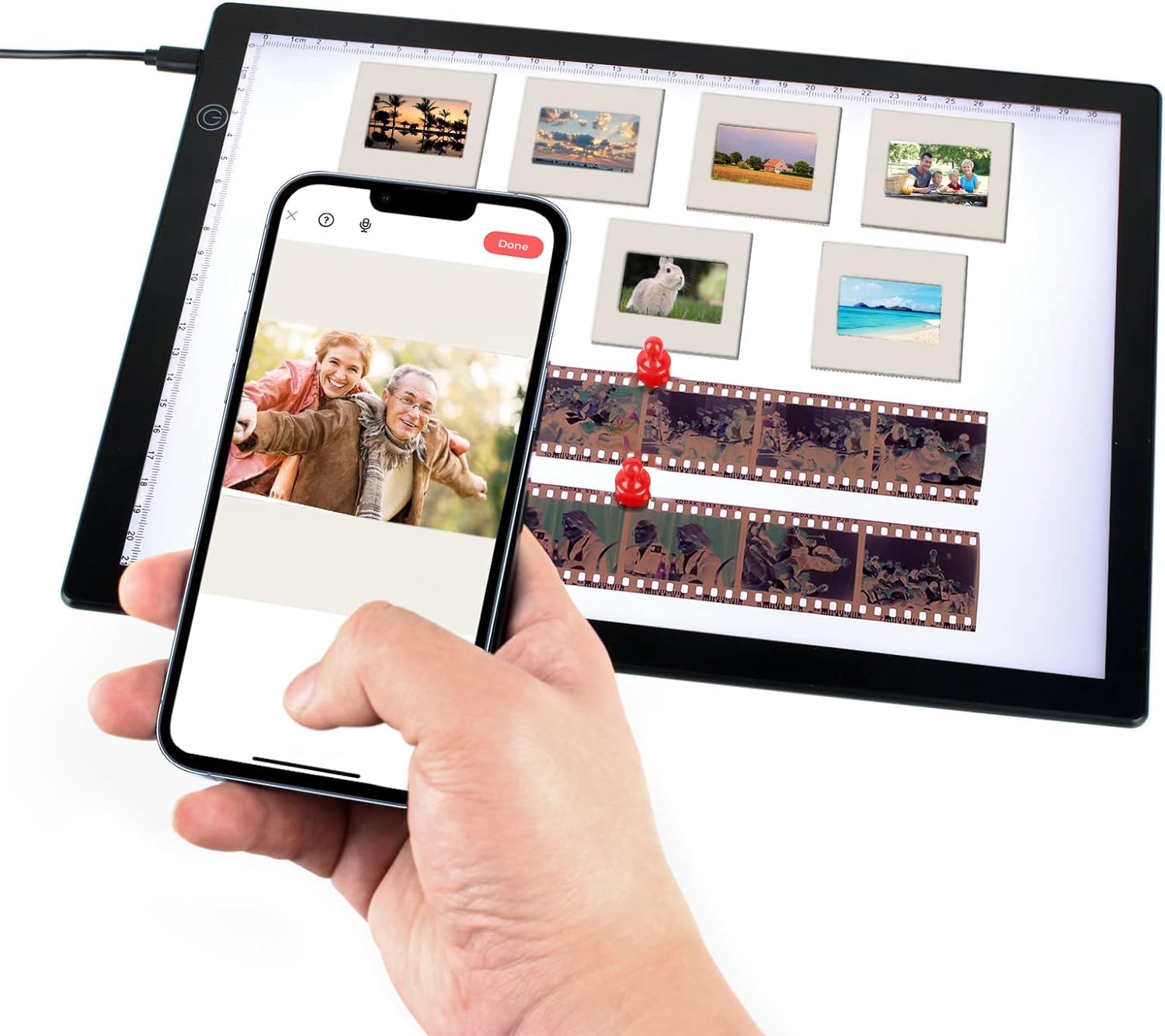 TCNEWCL Slide Viewer Magnetic Light Box for Photo Slide and Film Negative Scanning, Ultra-Thin Illuminated Board Panel for Tatto