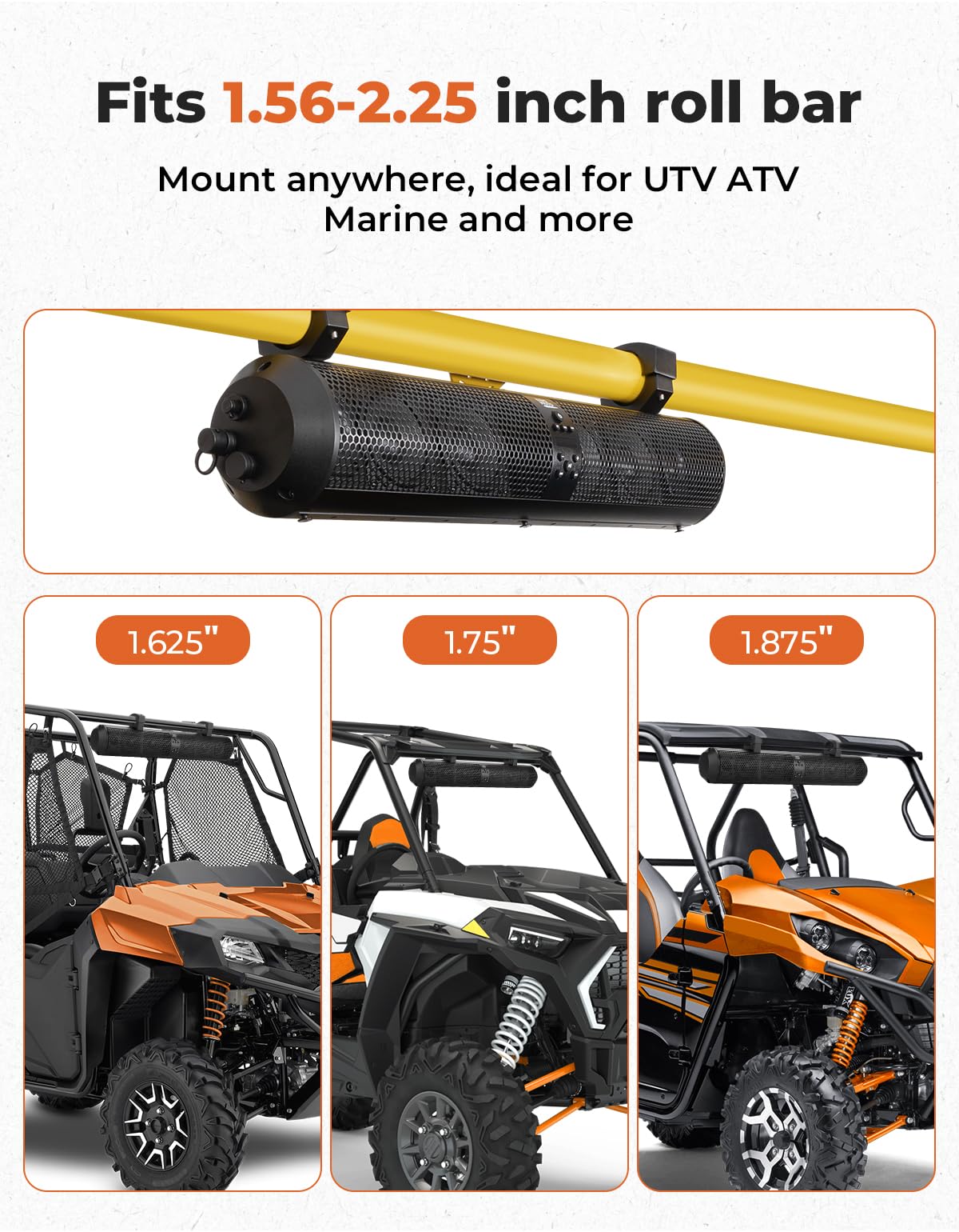 Kemimoto Utv Sound Bar 28-Inch 6 Speakers Sxs Sound Bar Wireless Control Bluetooth-Compatible X3 Speakers Compatible With Polari