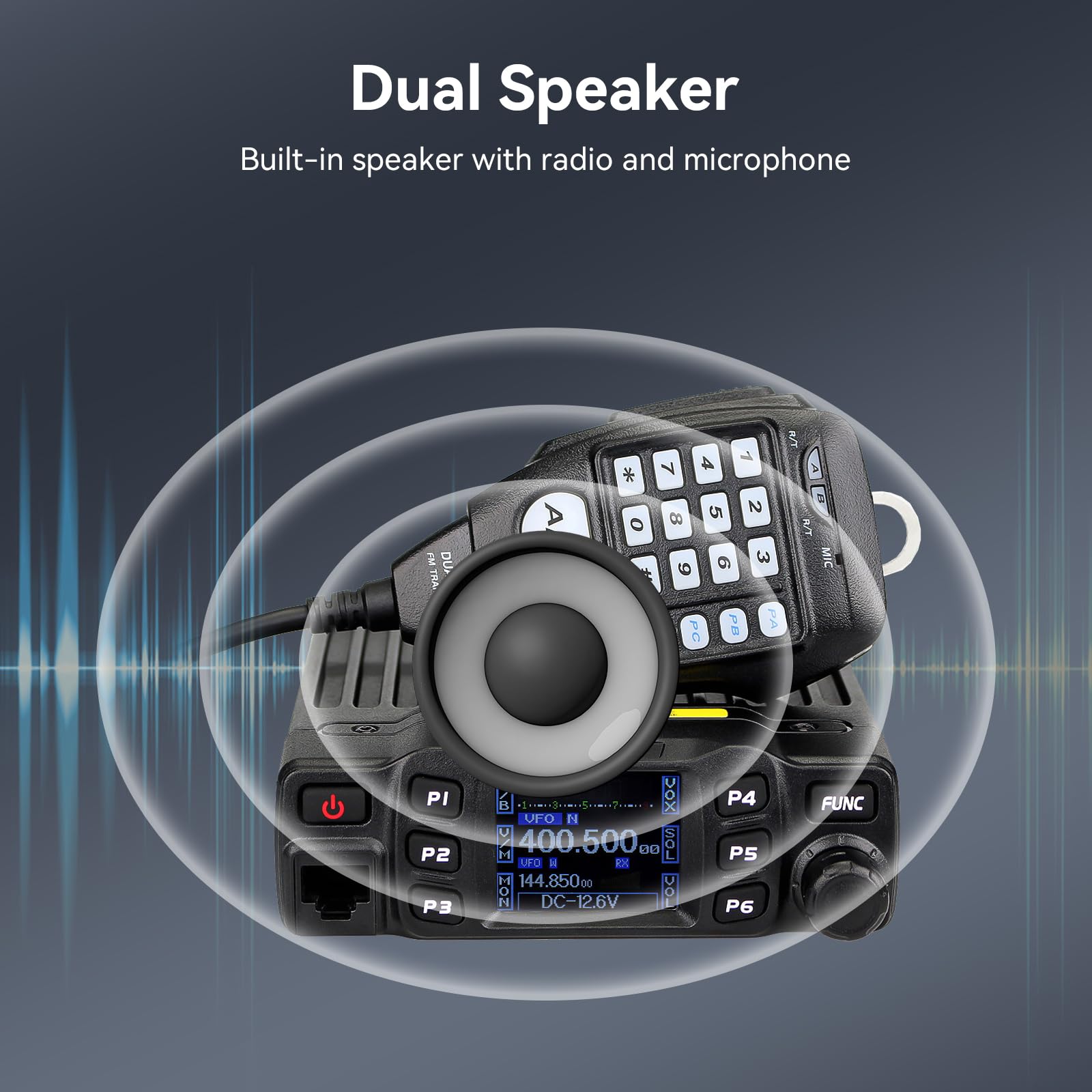 Retevis Rt95 Mobile Ham Radio, Dual Band Mobile Radio, Chirp, Dual Speaker, Rotatable Lcd Display, 2M 70Cm Ham Radio Base Station, Mobile Transceiver With Cable