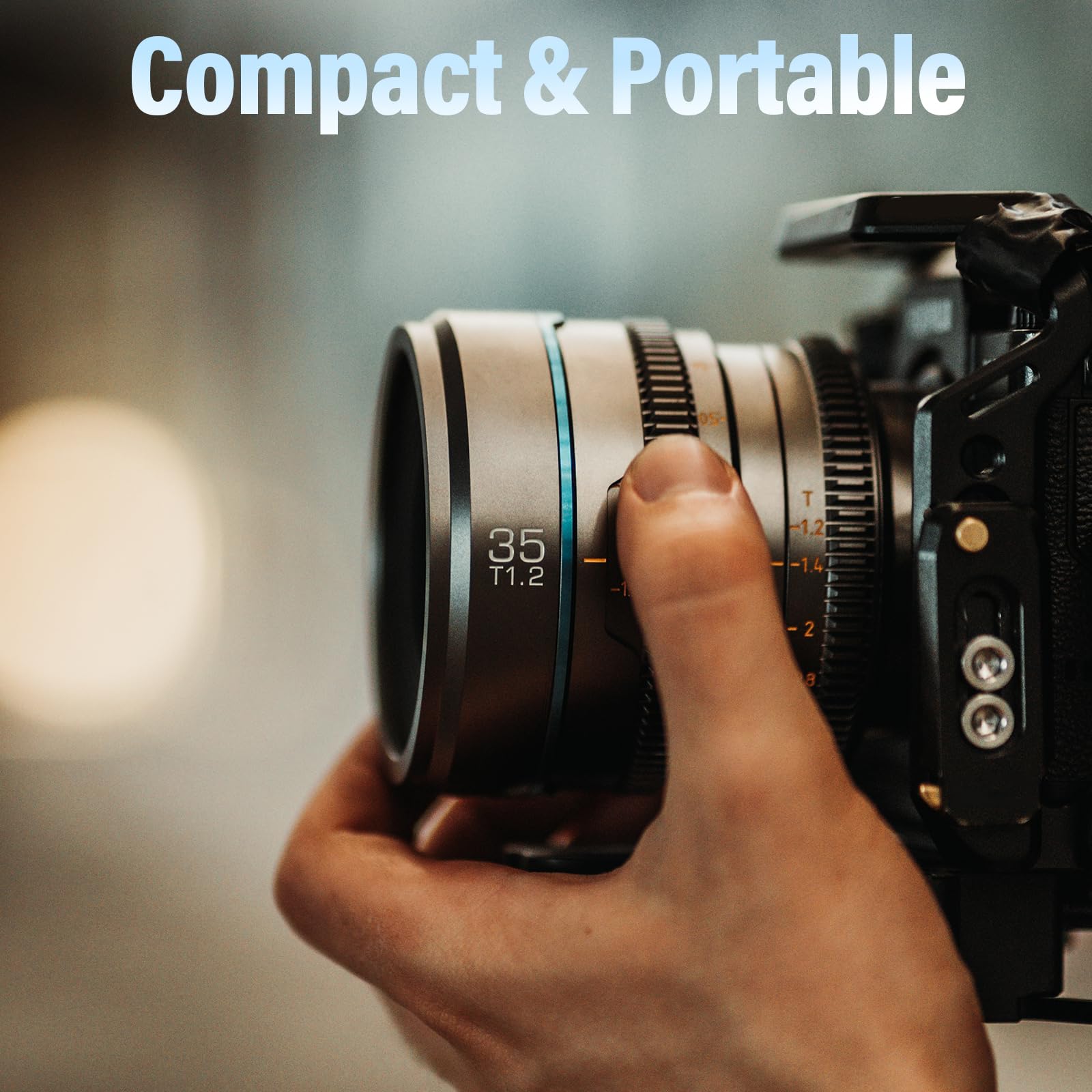 Sirui Night Walker 35Mm T1.2 S35 Cine Lens, Large Aperture Manual Focus Lens (Ms35E G, E Mount, Metal Grey)