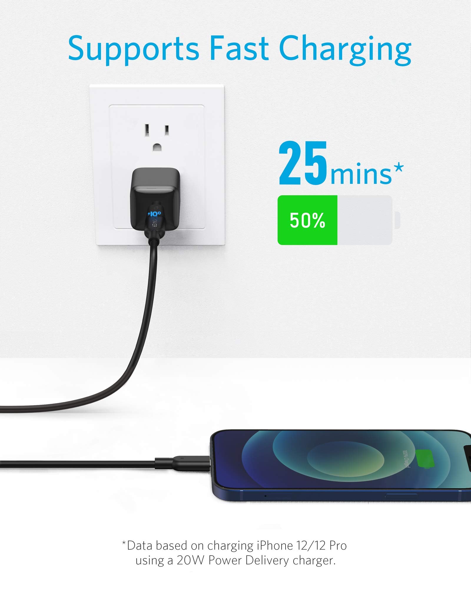 Anker Usb C To Lightning Cable, Powerline Ii [Mfi Certified, 10Ft, Black] Extra Long Charging Cord For Iphone 13 13 Pro 12 Pro M