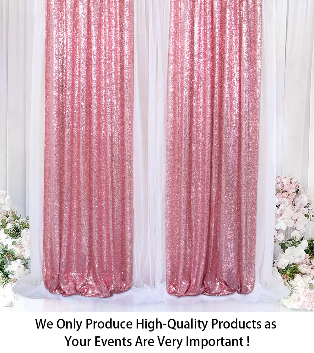Shidianyi Sequin Curtain Backdrop 2 Panels 4Ftx6Ft Fuchsia Pink Backdrop Curtain Photo Booth Backdrop 48Inx72In  190425E
