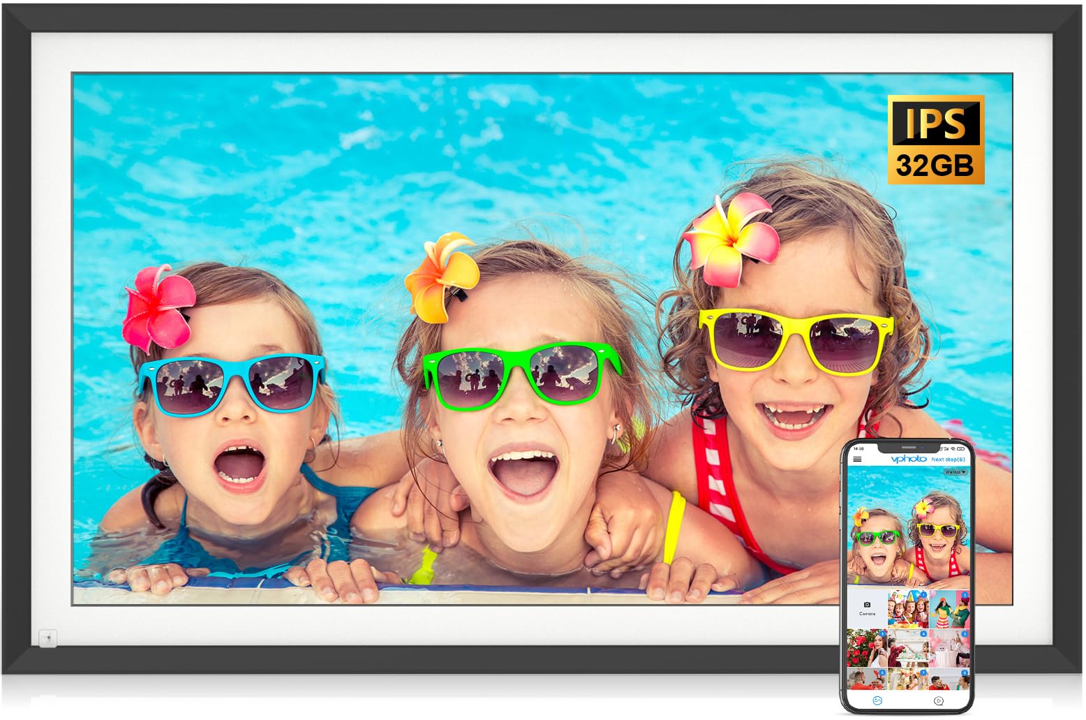 Large Digital Picture Frame 15.6'' Digital Photo Frame   Digital Frame Fhd Touch Screen, Motion Sensor, Auto Rotate, Sharing Pho