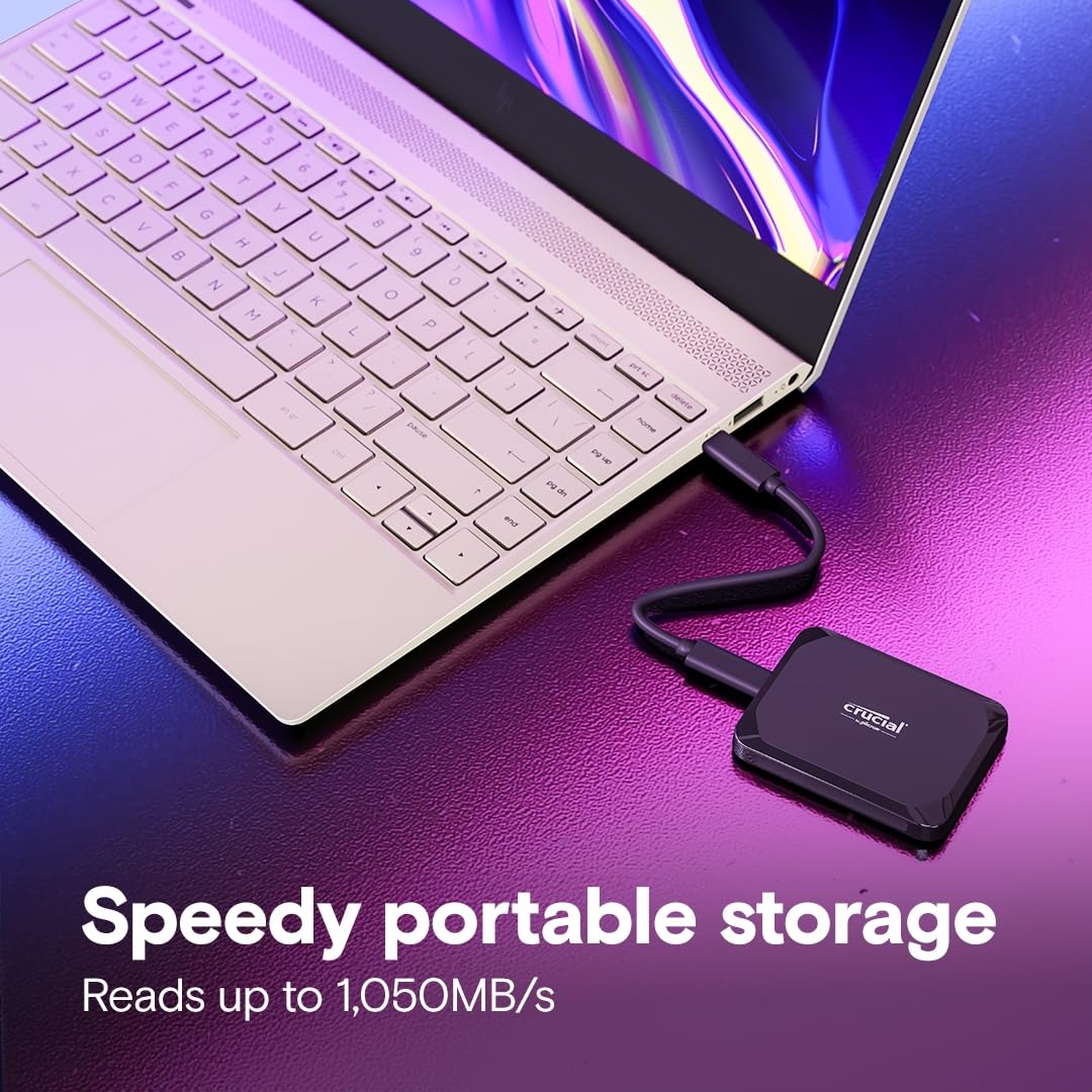 Crucial X9 4Tb Portable Ssd - Up To 1050Mb/S Read - Pc And Mac, Lightweight And Small With 3-Month Mylio Photos+ Offer - Usb 3.2
