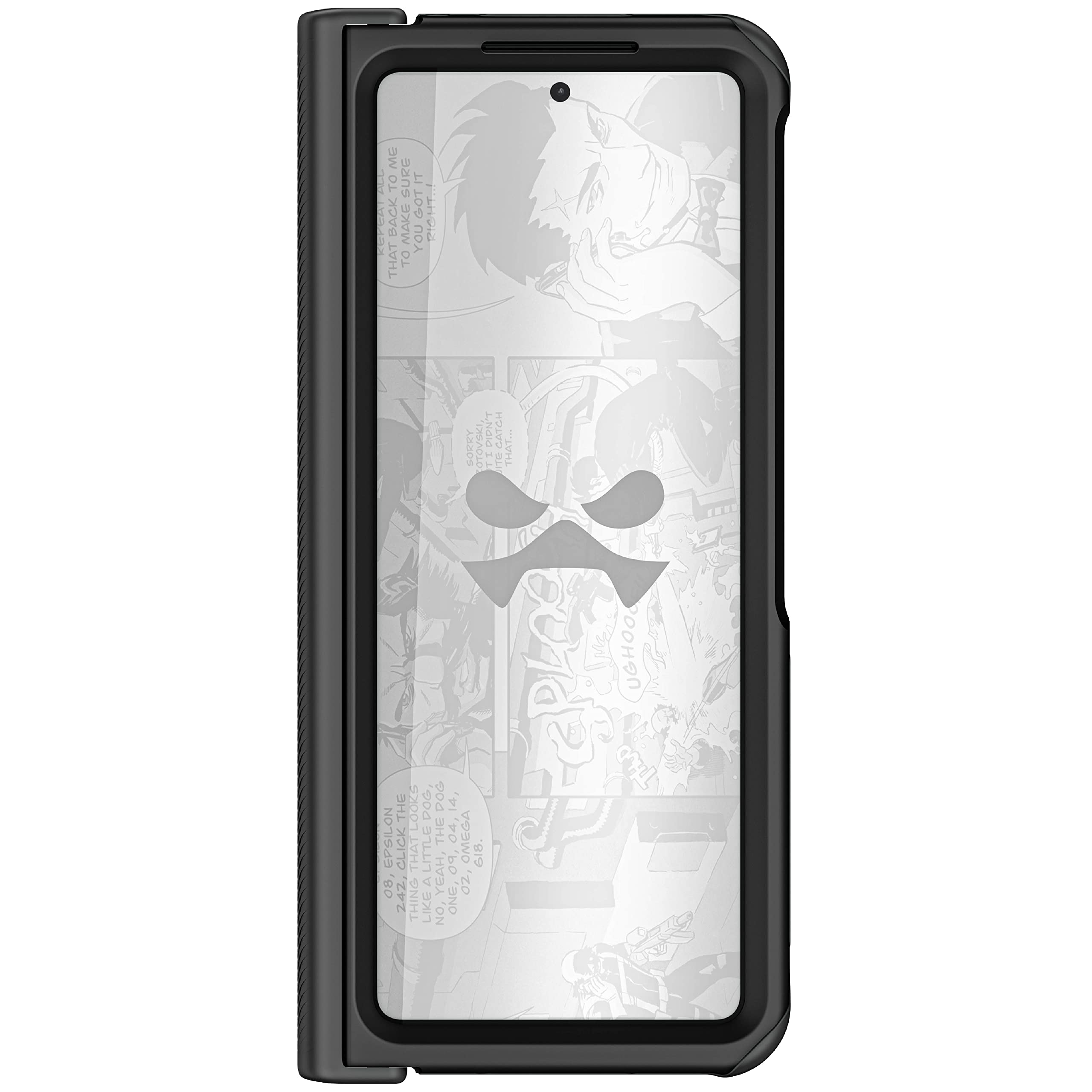 Ghostek Atomic Slim Galaxy Z Fold 4 Case Clear With Black Aluminum Metal Bumper Premium Rugged Heavy Duty Shockproof Protection