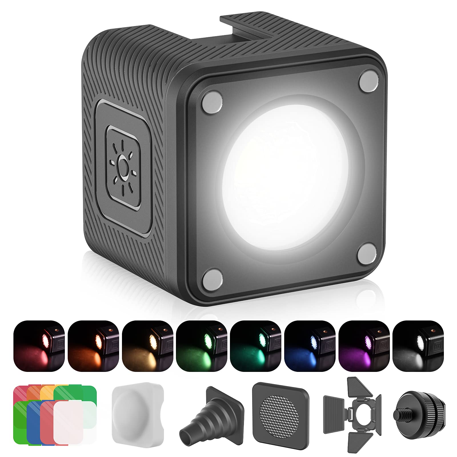 Ulanzi Led Video Light Waterproof Ip68 Camera Lighting Kit Mini Cube With 8 Color Gel Filters, Dimmable Portable Fill Photograph