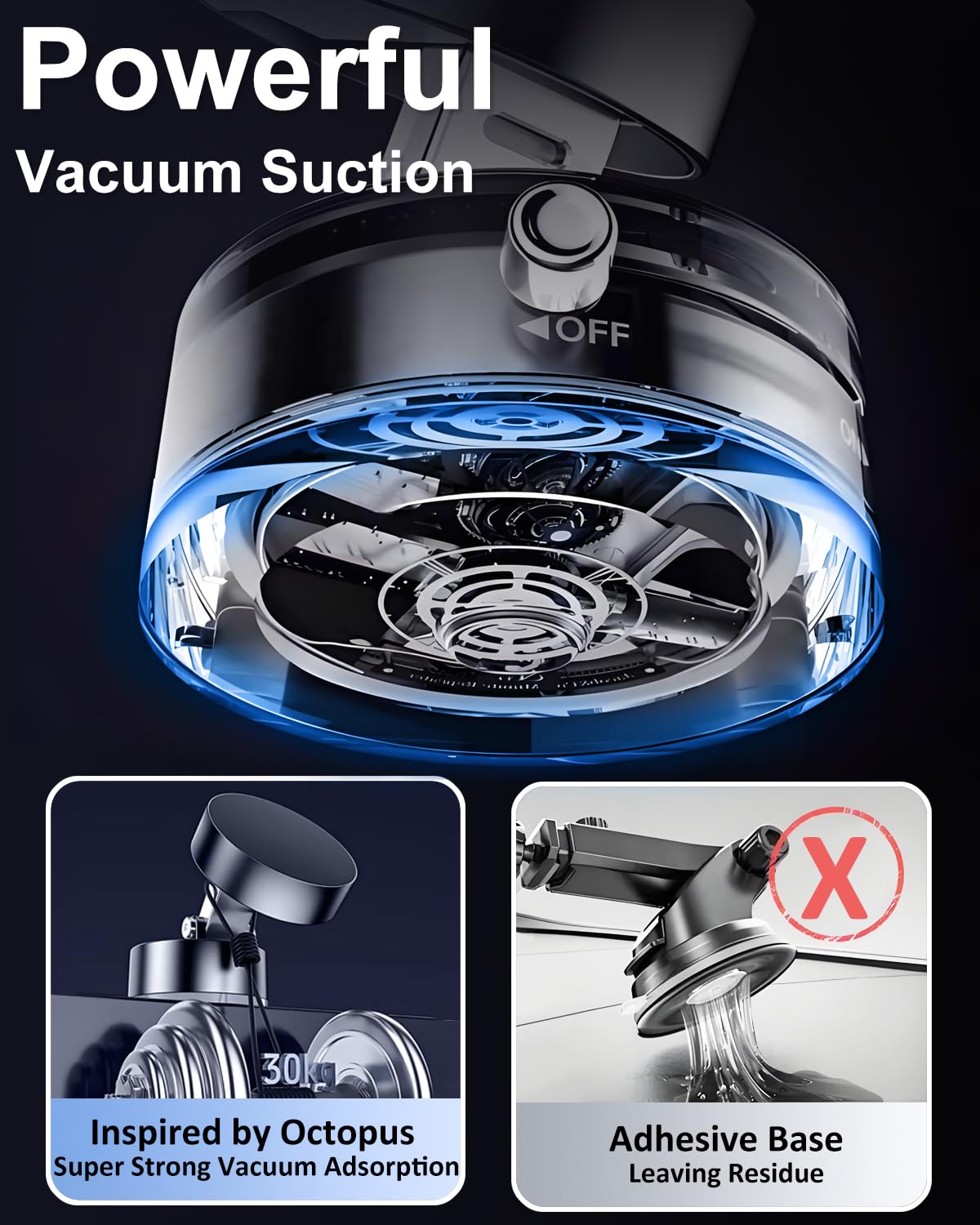Jingjinyy Vacuum Suction Magnetic Phone Holder, 2025 Upgraded Foldable And Retractable Magnetic Mount, A Movable Vacuum Suction