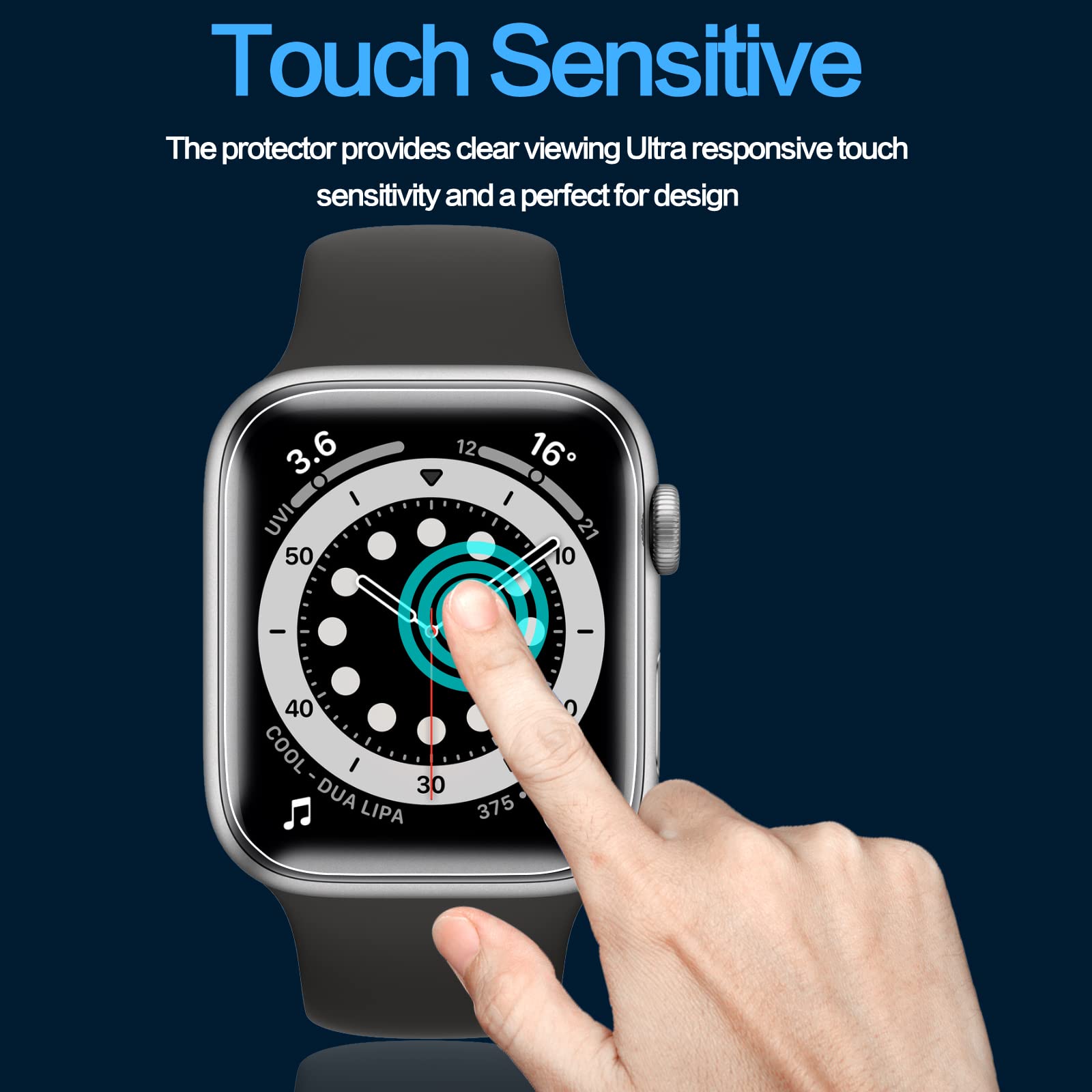 [ 4 Pack ] Ymhml Privacy Screen Protector Compatible For Apple Watch 44Mm Se Series 6/5/4, [Upgrade Anti Spy Film] Soft Anti Scr