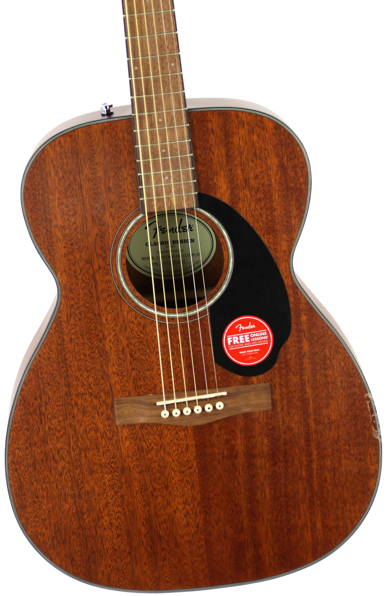 Fender Cc 60S All Mahogany Concert V2 Pack Acoustic Guitar, With 2 Year Warranty, Natural, With Gig Bag And Accessories