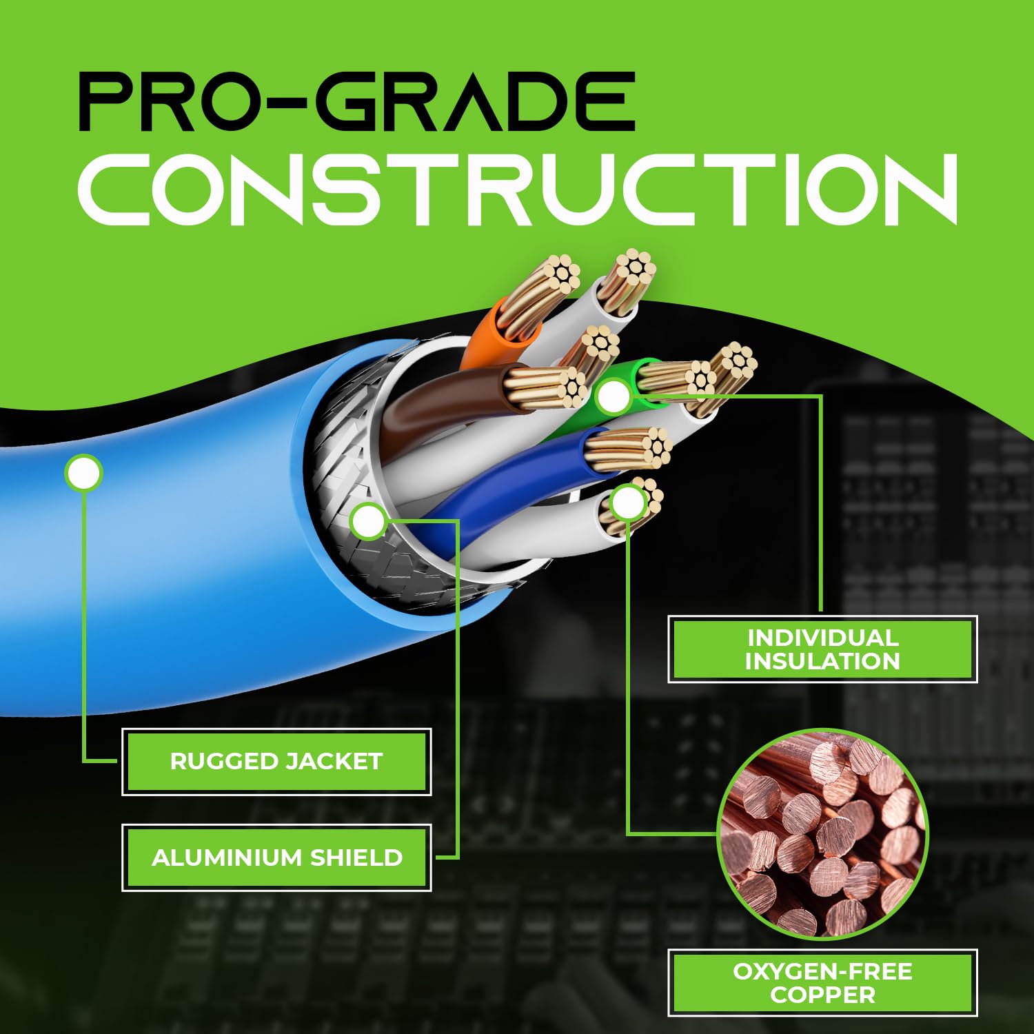 Gearit Cat6 Ethernet Cable, Ethercon Compatible (10 Feet) Rj45 Connectors For Pro Audio, Aluminum Shielded, Oxygen Free Copper