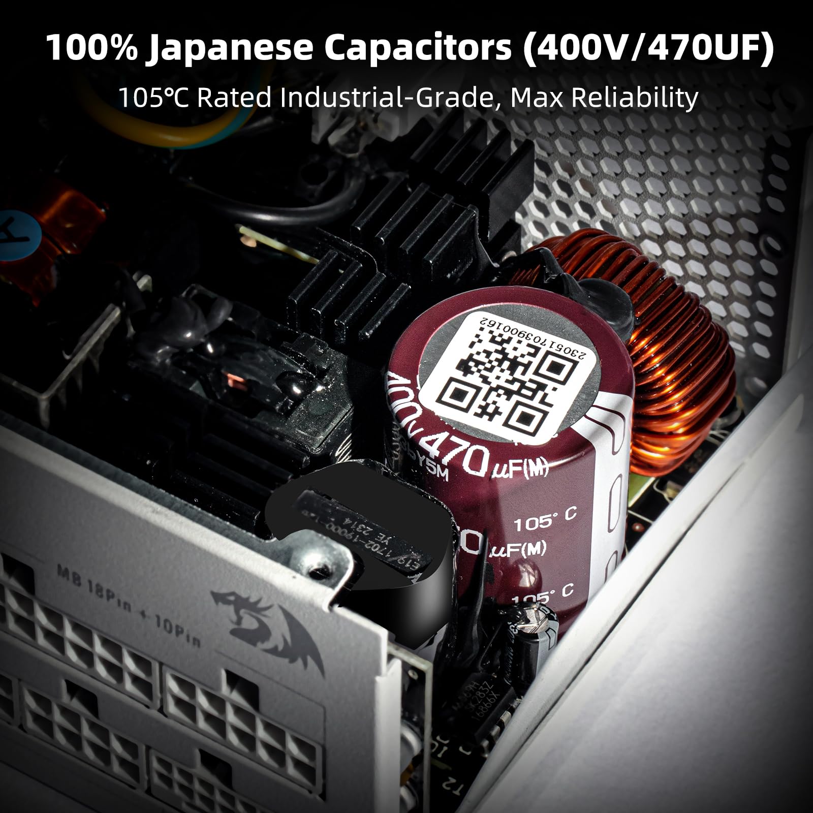 Redragon Psu015 80+ Platium 750 Watt Sfx Fully Modular Power Supply, 80 Plus Certified, 100% Japanese Capacitors & Low Noise Sma