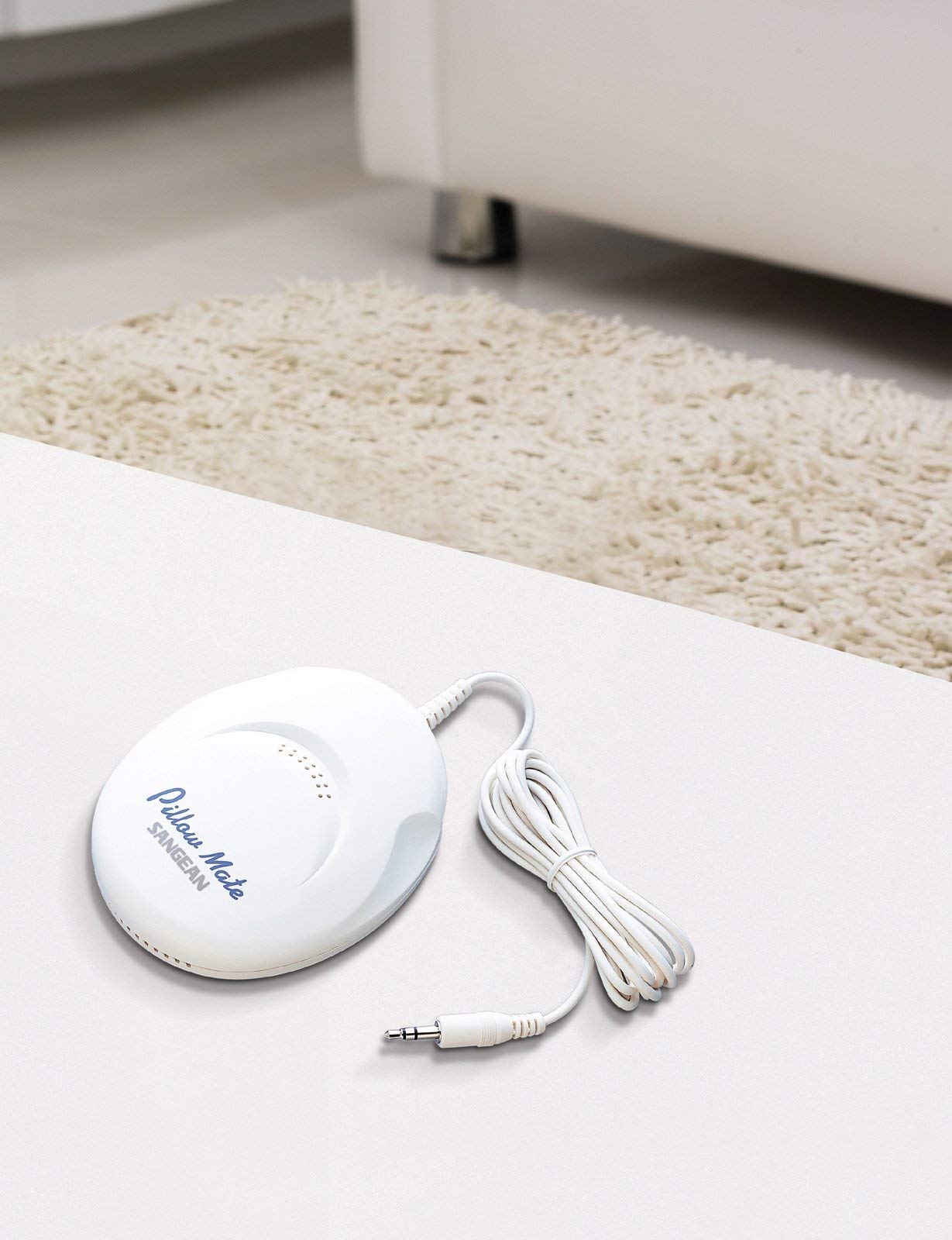 Sangean America, Inc. PS-100 Pillow 3.5mm Aux Portable Speaker, White, One Size