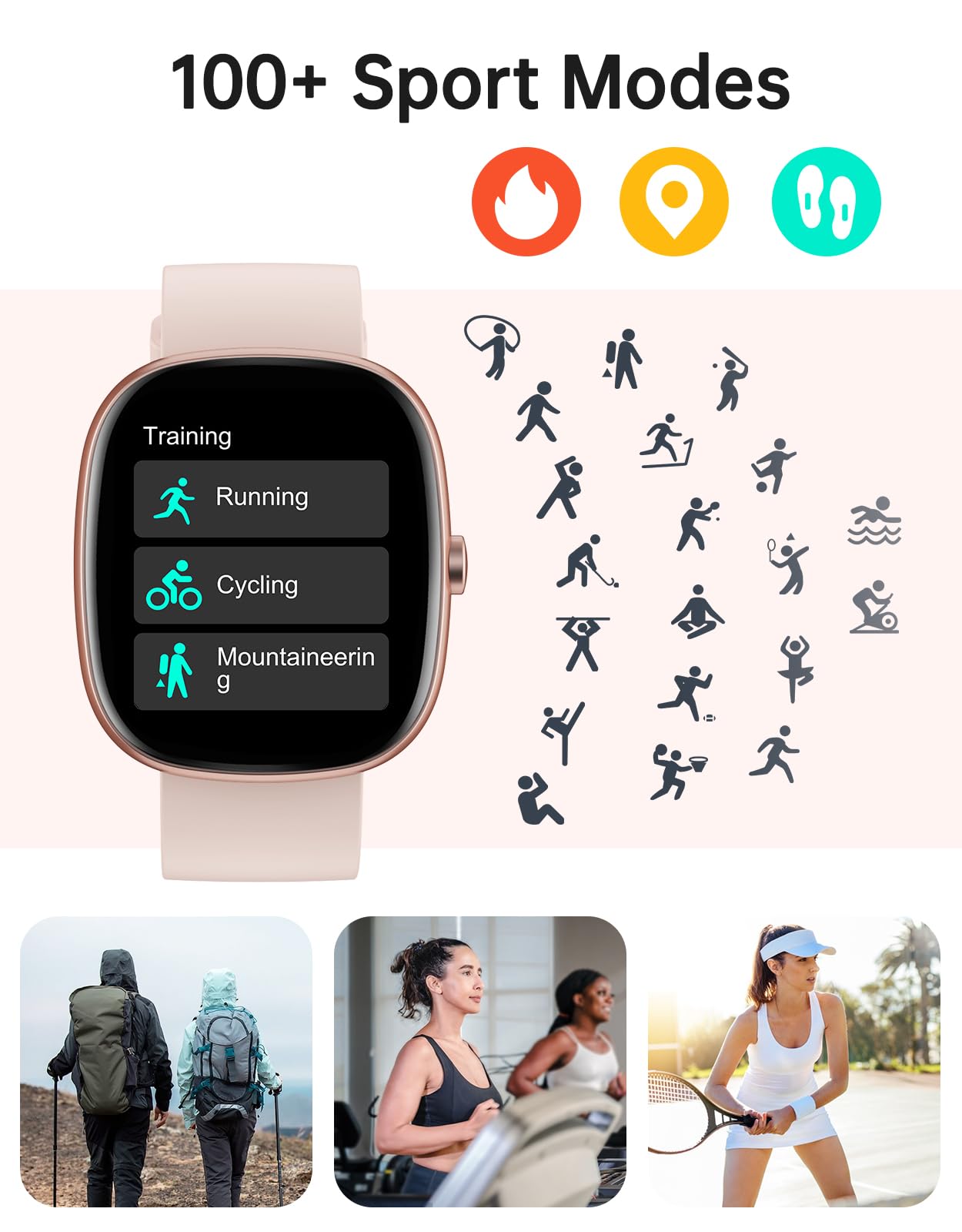 Huakua Smart Watches For Women Men (Answer/Make Calls), 1,85'' Hd Smart Watch For Iphone/Android Phones, Fitness Tracker With 10