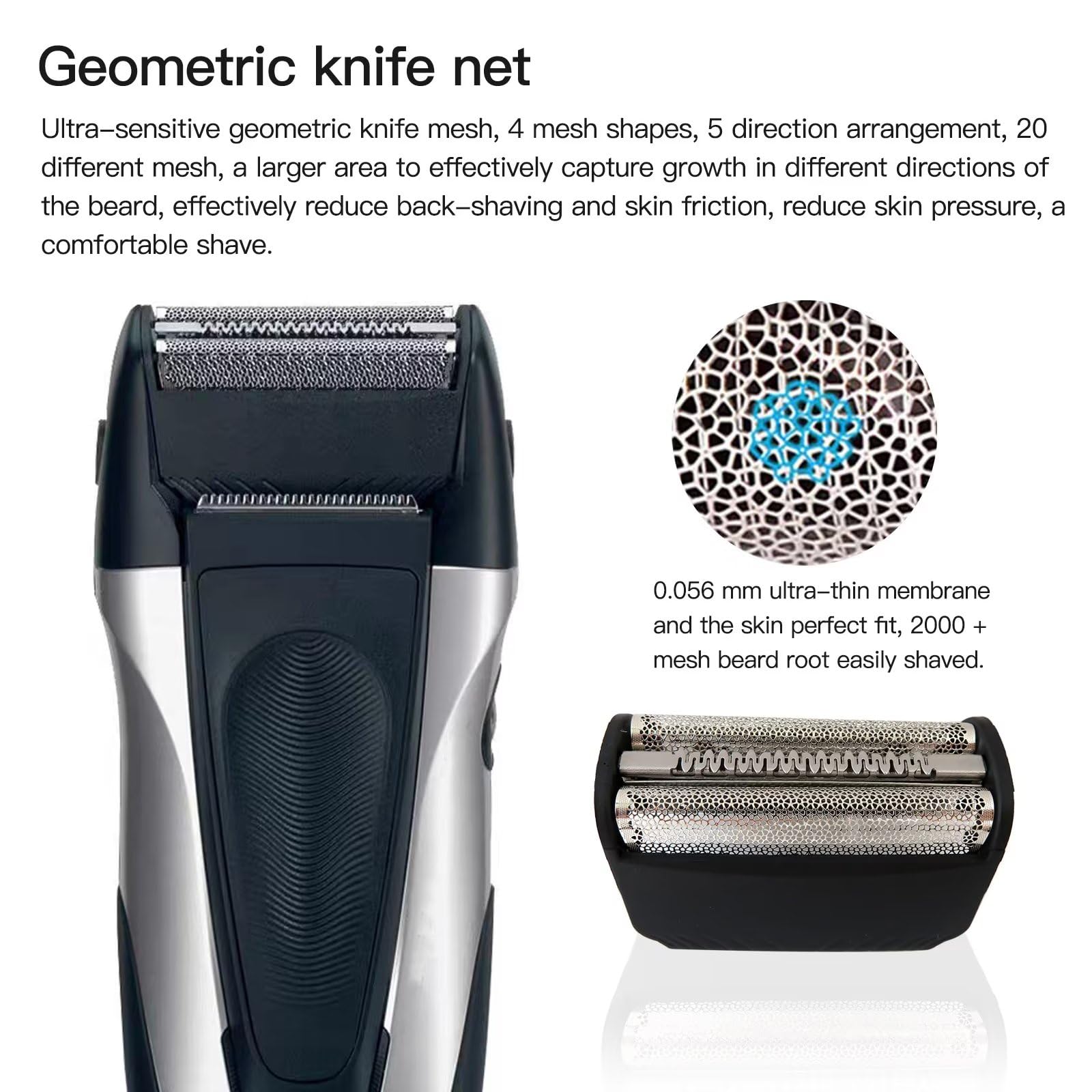 30B Electric Shaver Replacement Foil Head With Cutter Compatible For B Raun 7000 4000 Series 5491, 5492, 5493, 5494, 5495, 5713,