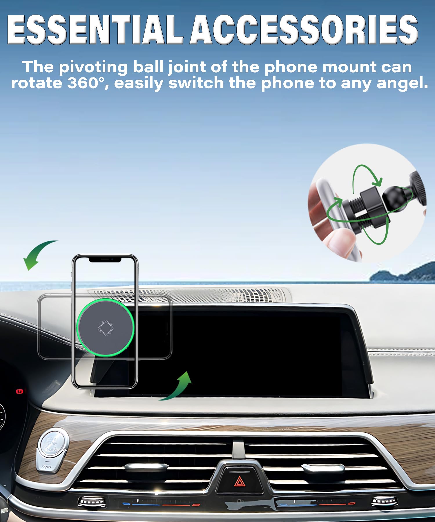 Abeeygeomarn Car Phone Holder For Bmw 7 Series 2016-2022 Accessories Apply To 10.25/10.3 Inch Touch Screen 15W Fast Wireless Cha