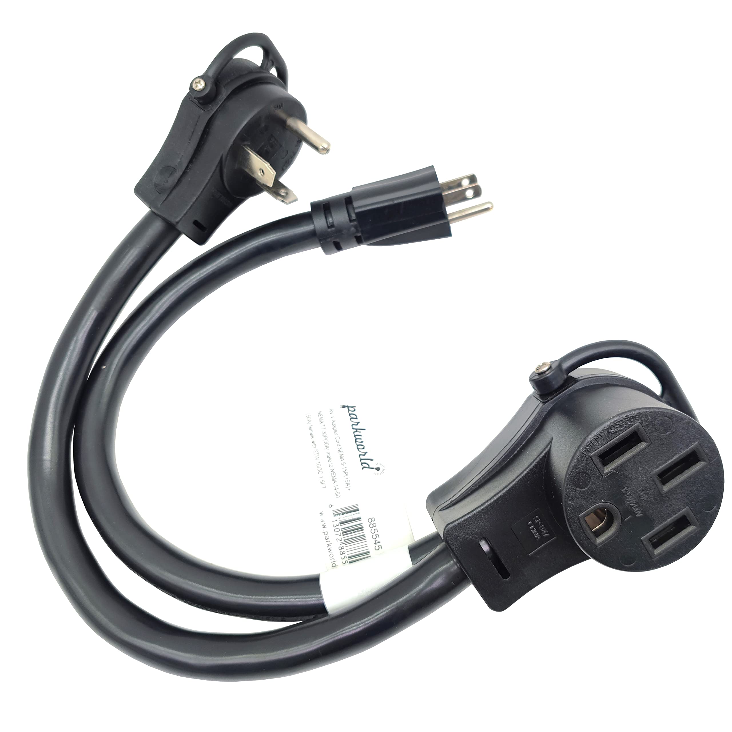 Parkworld 885545 Combiner, Rv Splitter V Adapter Cord 5 15P & Tt 30P Male To 14 50R Female