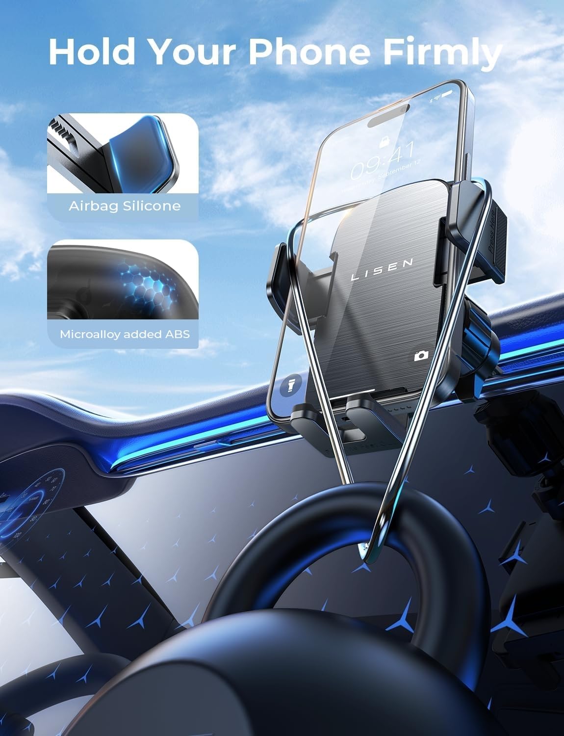 Lisen Car Phone Holder Mount, 2025 Upgrade Phone Holders For Your Car Vent, Cell Phone Holder Mount For Iphone 16 Pro Max, Cell