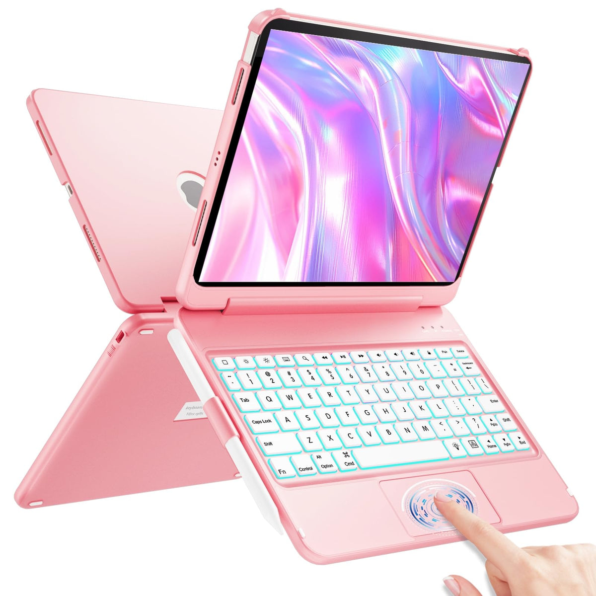 Fuwang Touchpad Keyboard Case For Ipad Air 11 Inch M2 2024 & For Ipad Air 5Th 4Th Generation Case With Keyboard 10.9 Inch  180 F
