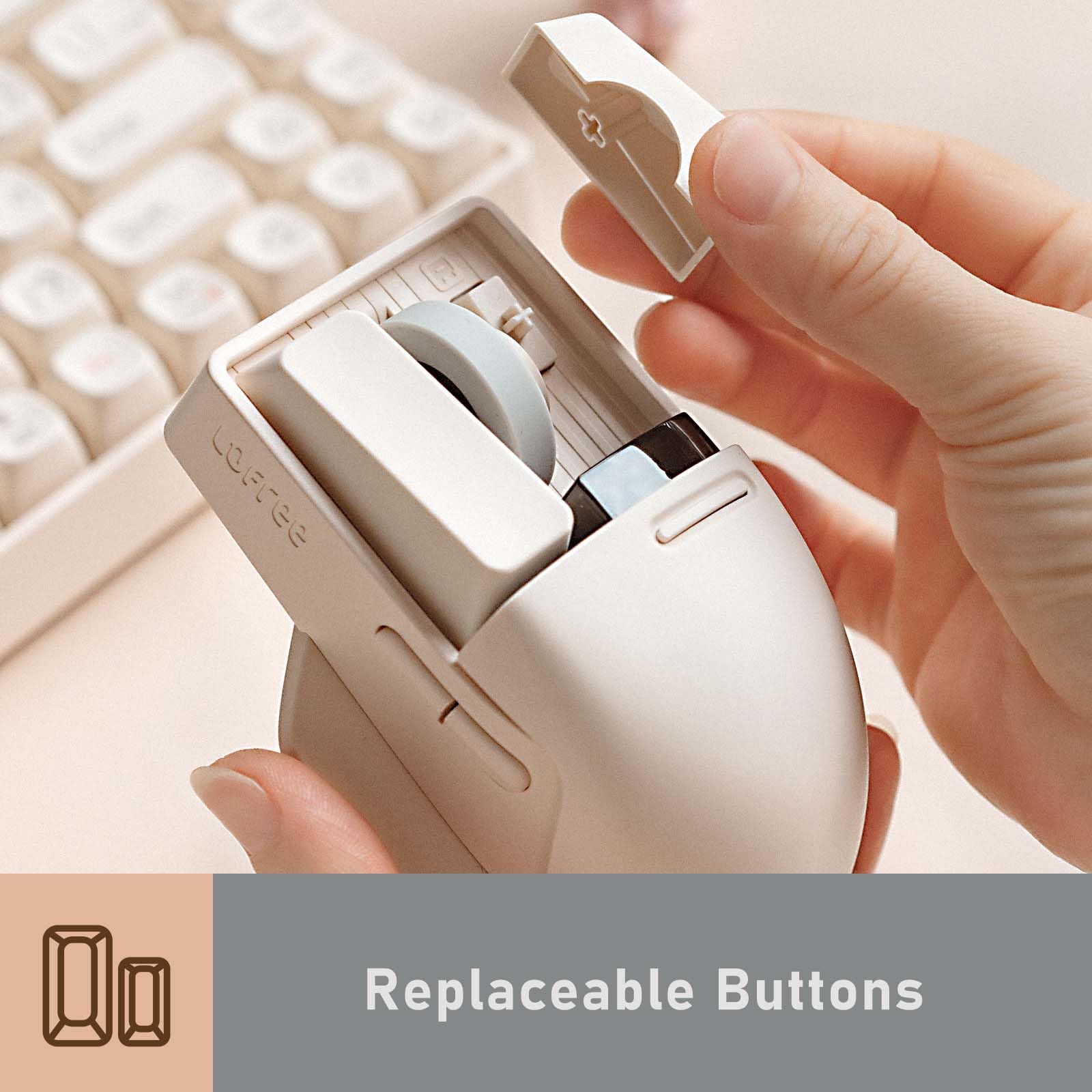 Lofree Touch Pbt Wireless Mouse With Usb Receiver, Bluetooth, Wired Connection, Rechargeable, 4000 Dpi With Oled Screen Compatib