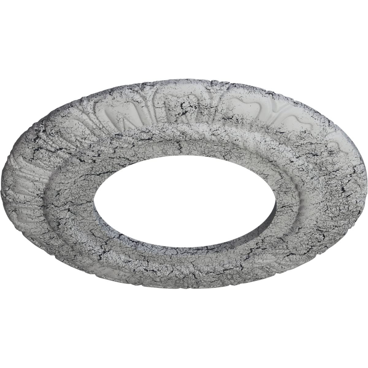 Ekena Millwork Cm09Cluwc Claremont Ceiling Medallion, 9''Od X 4 1/2''Id X 1/2''P, Hand Painted Ultra Pure White Crackle