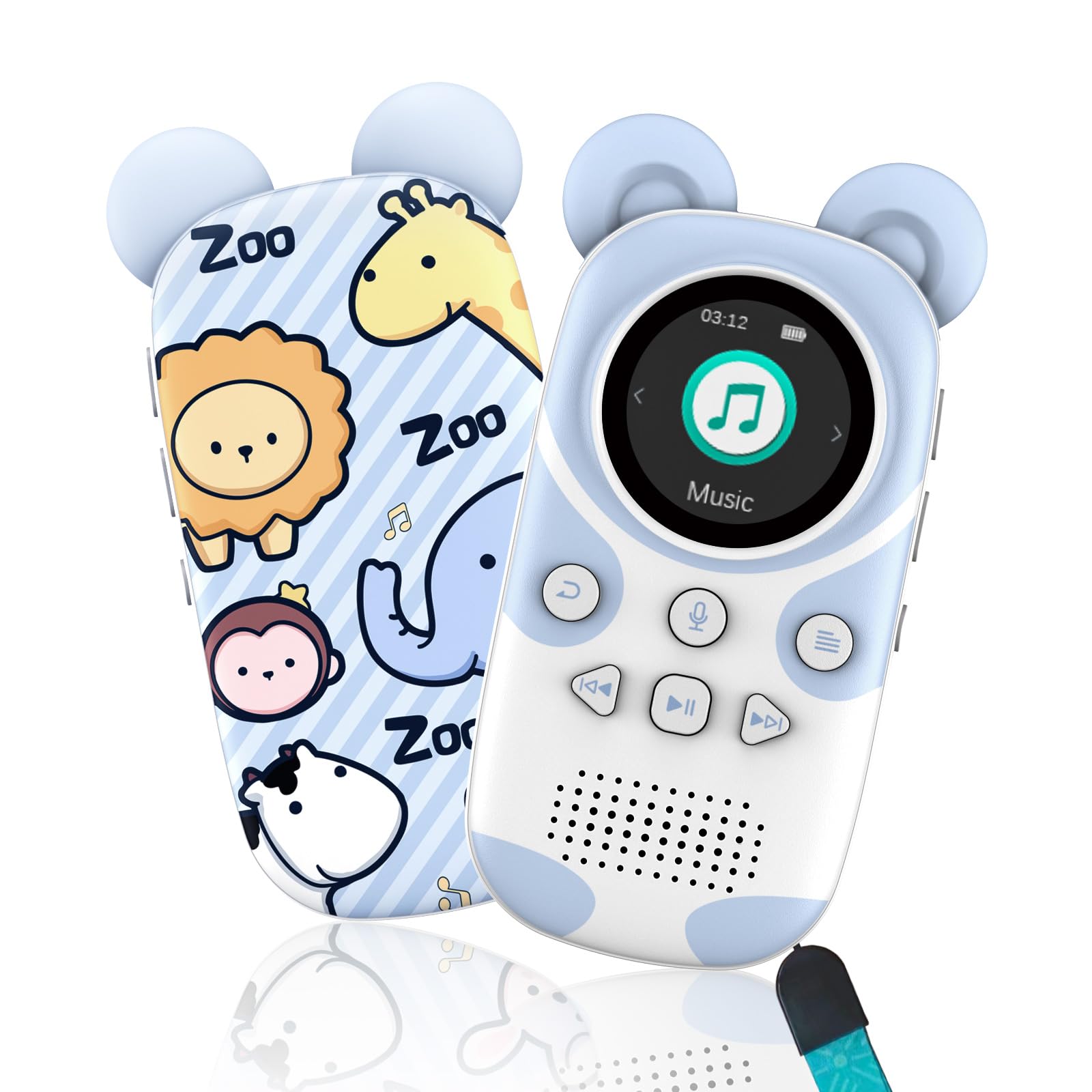 Pinhui Cute Panda Mp3 Player For Kids   32Gb Cartoon Portable Music Player, Child Mp3 Player With Bluetooth, Speaker Built In, F