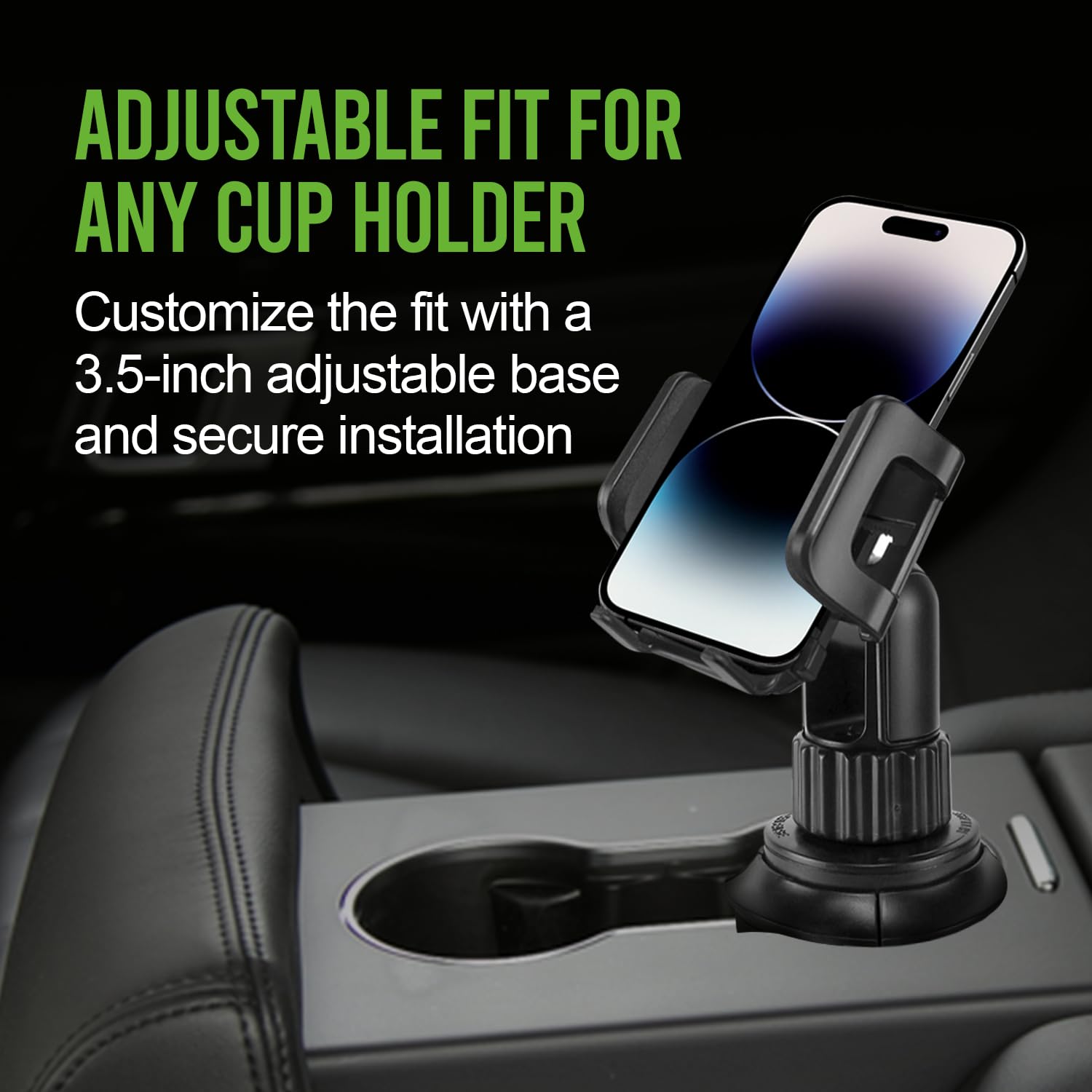 Car Cup Holder Phone Mount, Phone Holder Mount Cradle Universal Adjustable Compatible For Apple Iphone, Samsung Galaxy, Moto, Go