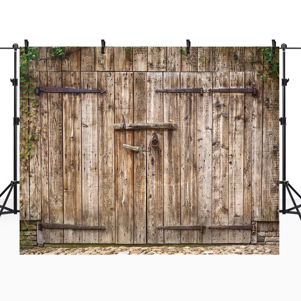 Riyidecor Rustic Wood Backdrop Farmhouse Barn Door Photography Backgrounds 10Wx8H Feet Retro Antique Brown Family Reunion Plank Shabby Chic Photo Shoot Party Birthday Decor Props Photo Shoot Vinyl