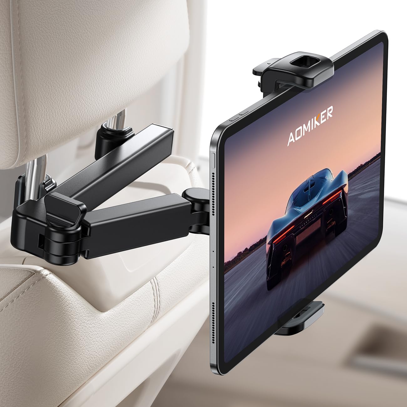 Aomiker Ipad Holder Car Headrest   [Stretchable Arm] 2024 Adjustable Tablet Mount For Car Backseat, Travel Road Trip Essentials 