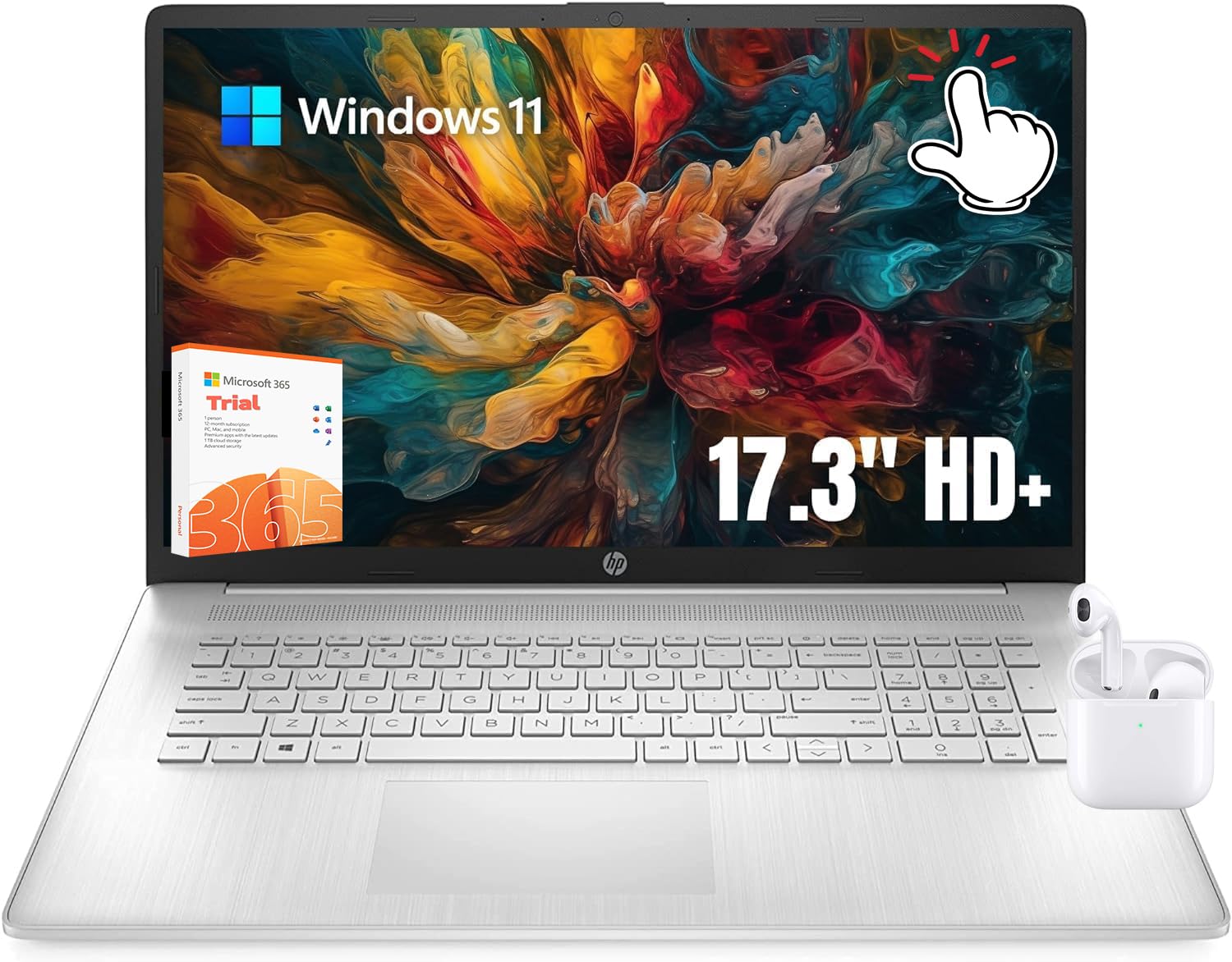 HP Laptop 17.3 HD+ Display, Intel I3-1215U 6-Core Processor, Touch Screen, 32GB RAM, 1TB SSD Drive, HDMI, USB-Type C, Windows 11