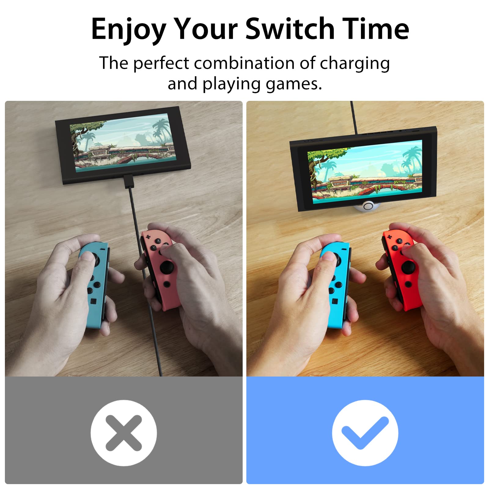 Antank Tiny Charging Stand Compatible With Nintendo Switch/Switch Lite/Switch Oled, Cute Switch Dock Station Usb C Port, Portabl