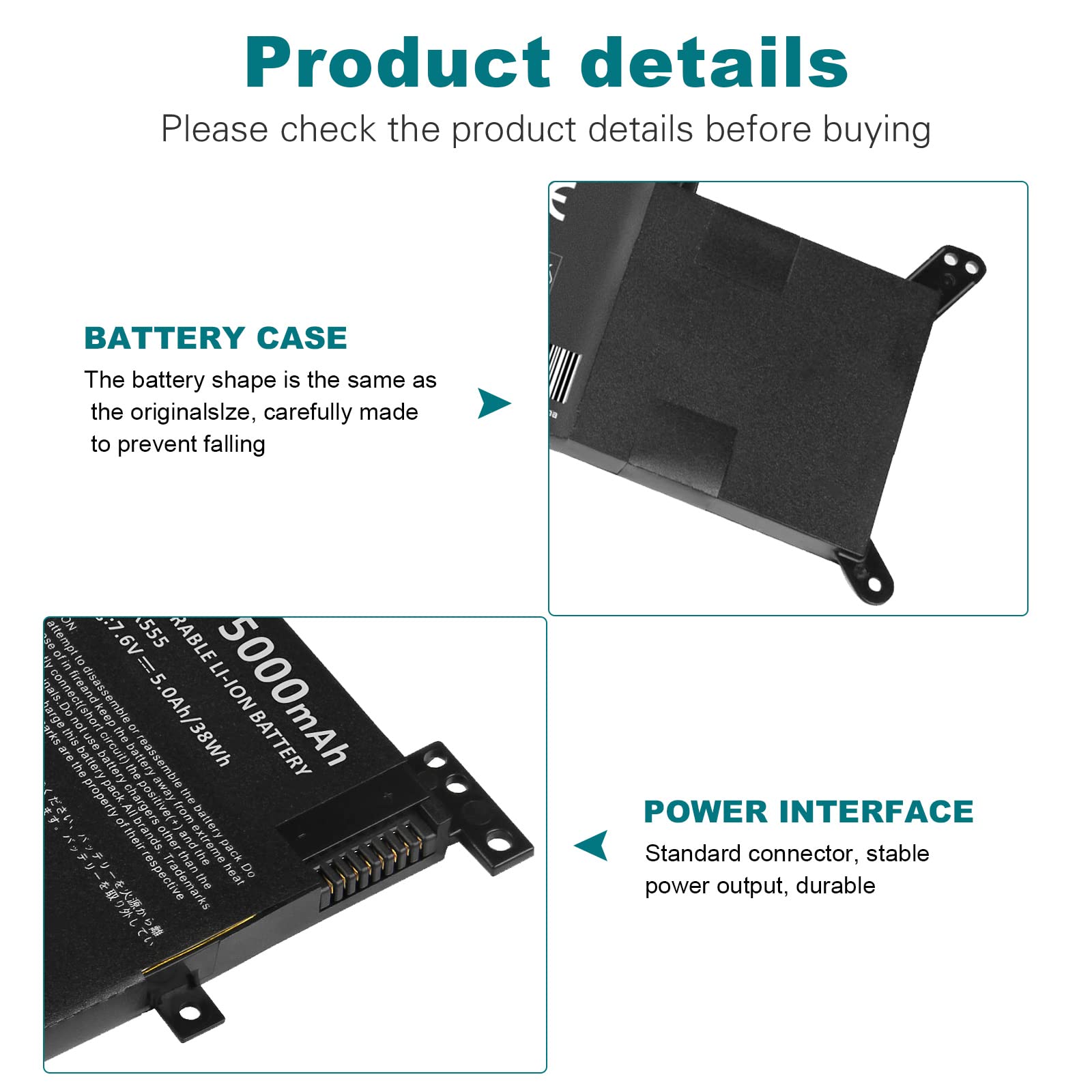 Fancy Buying C21N1347 Laptop Battery Replacement For Asus X555 X555L X555La X555Ld X555Ln A555L K555L Y583Ld W519Ld K555Ld K555L