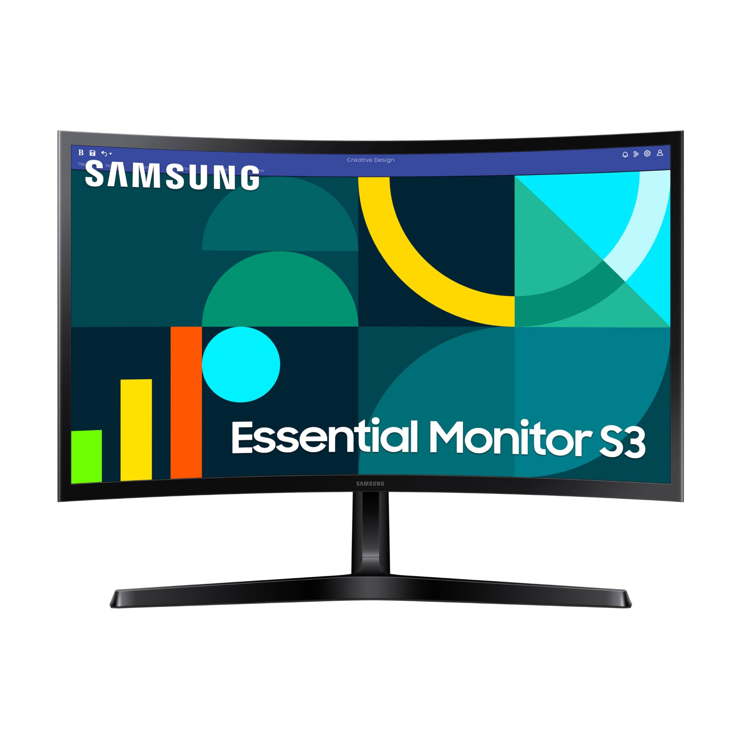 Samsung 24'' Essential S3 (S36Gd) Series Fhd 1800R Curved Computer Monitor, 100Hz, Game Mode, Advanced Eye Comfort, Hdmi And D S