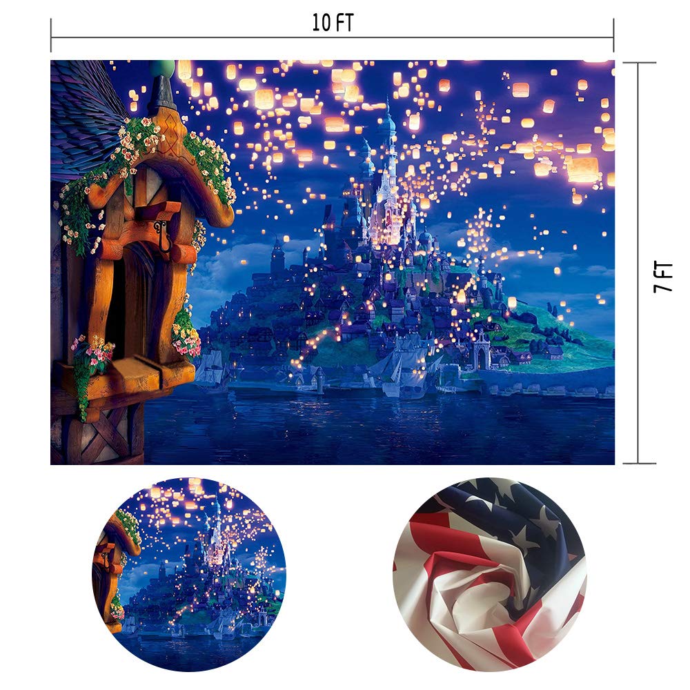 Fantasy Cartoon Castle Princess Background For Happy Birthday Party Mtmety 10X7Ft Fairy Tale Long Hair Baby Shower Birthday Part