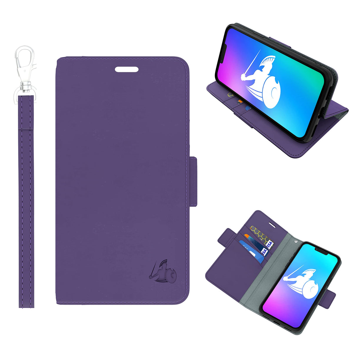 Defendershield Emf Protection & 5G Anti Radiation Iphone 13 Case - Rfid Blocking Emf Shield Detachable Wallet Case Purple