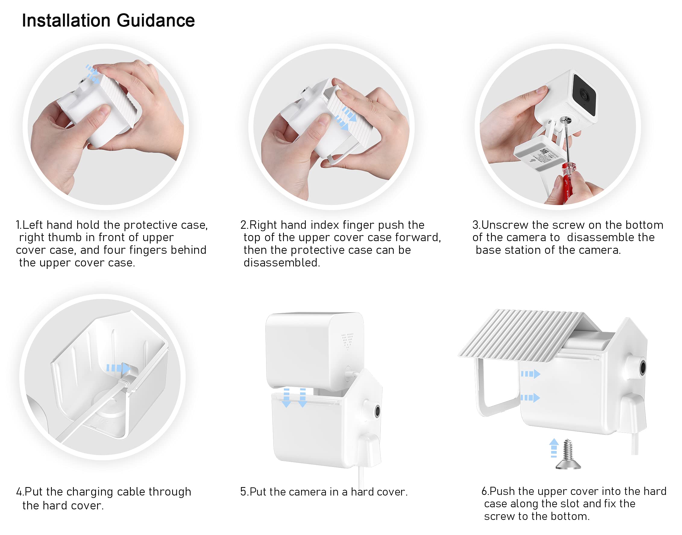Holaca Weatherproof Outdoor Wall Mount Bracket + Quick Indoor Mount For Wyze Cam V3 1080P Hd Camera, Weather Proof 360 Degree Protective Adjustable Mounting Bracket Kit (White 2Pack)