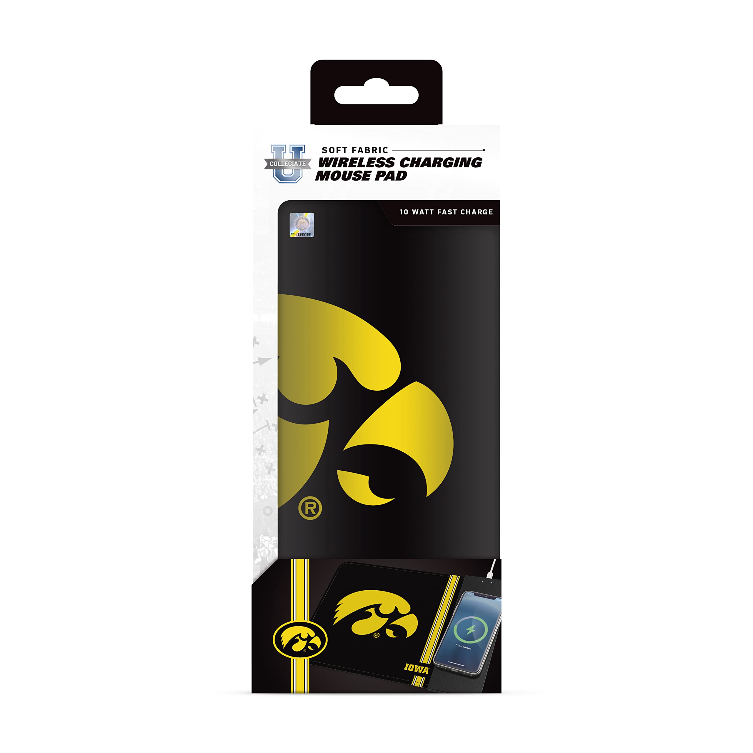 Soar Ncaa Wireless Charging Mouse Pad, Iowa Hawkeyes