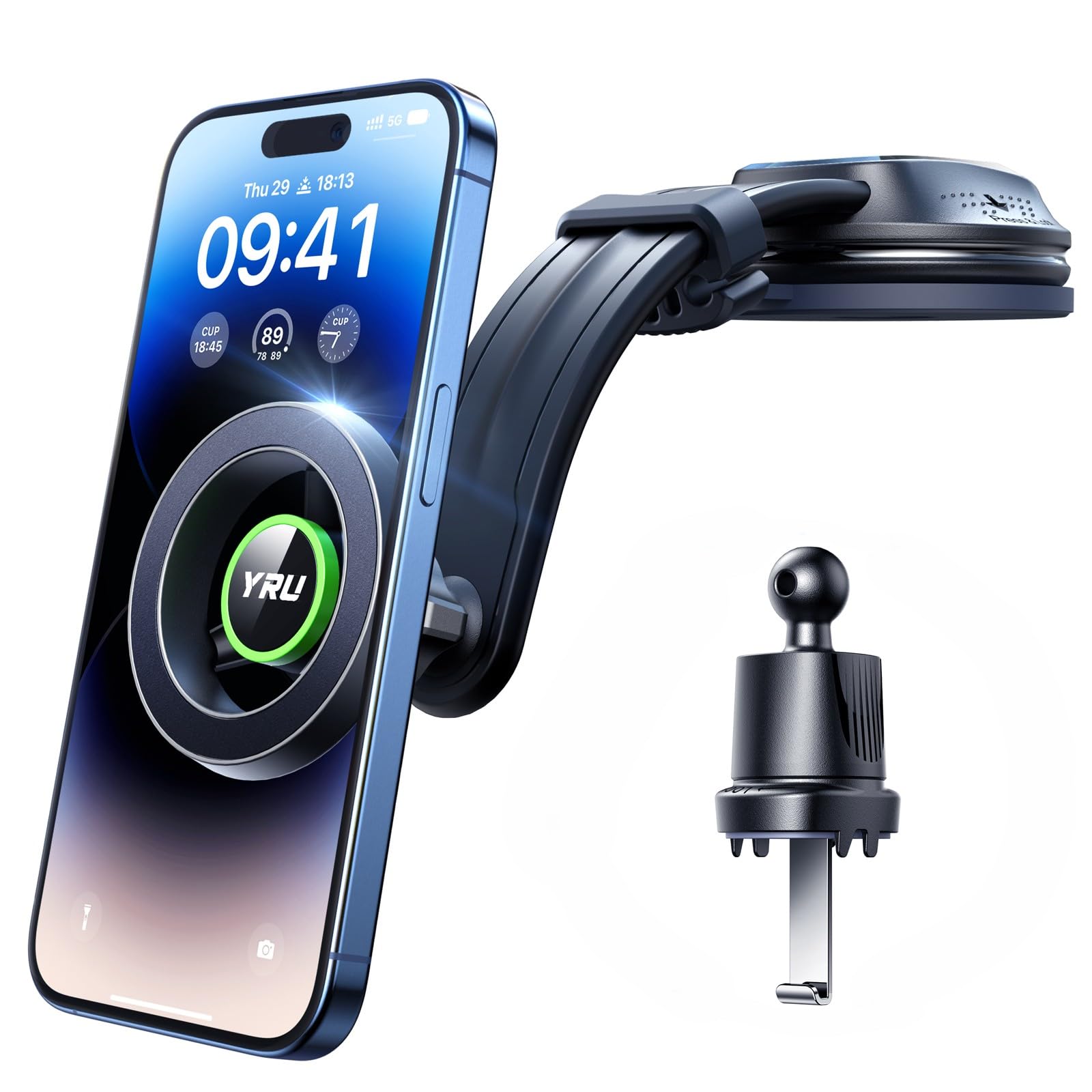 [2025 Ultra Strongest Magnet] Vacuum Magnetic Car Phone Holder For Magsafe [360 Rotatable Suction] Cell Phone Mount For Dashboar