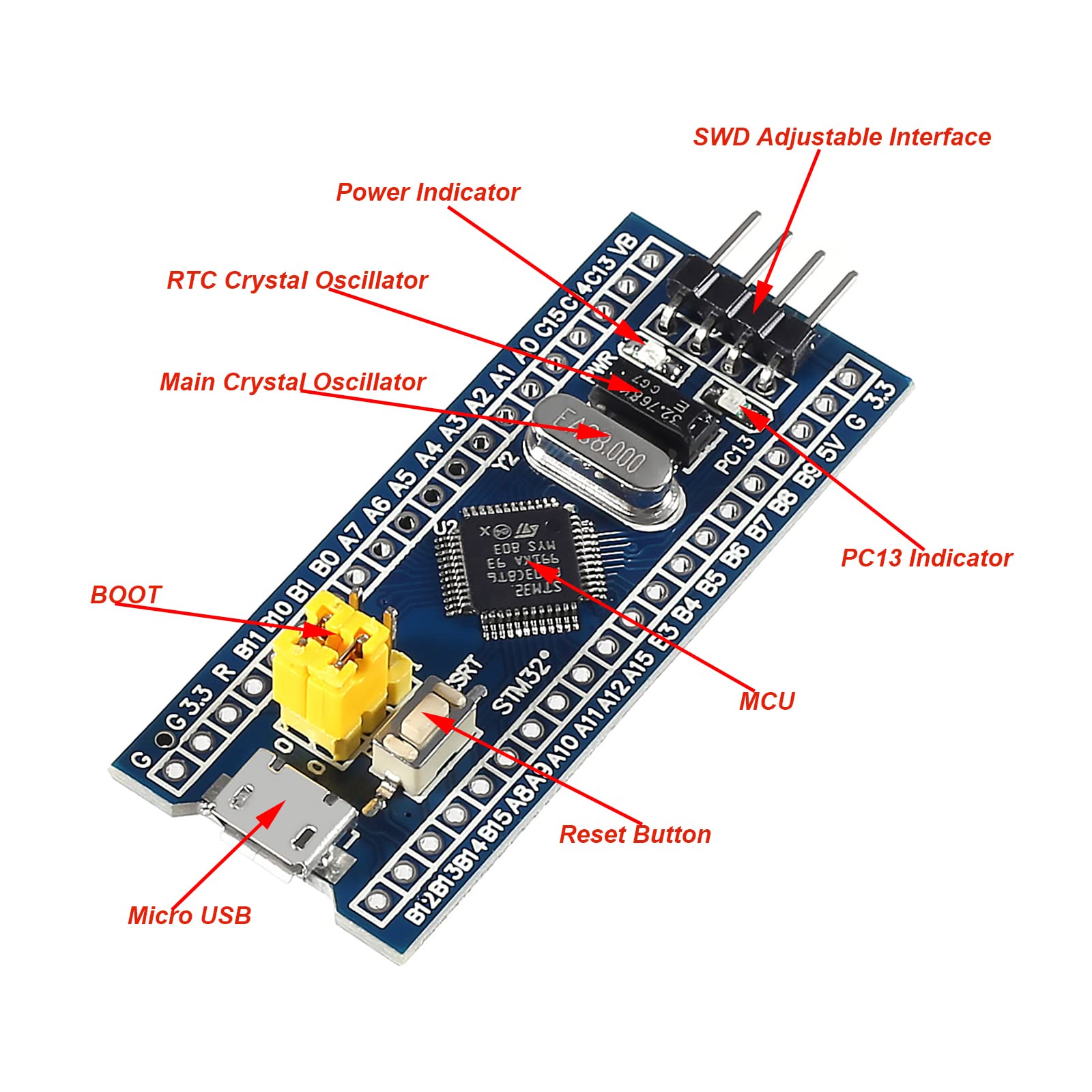 Diann 4Pcs Stm32F103C6T6 Minimum System Development Board With Imported Chip Stm32 Arm Core Learning Board Module