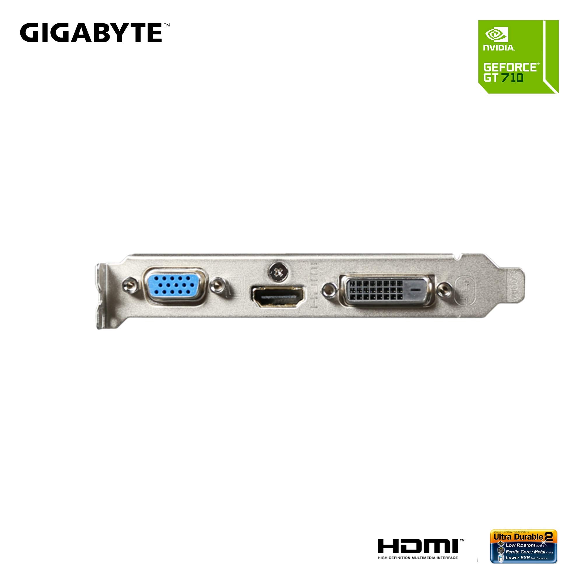 Gigabyte Geforce Gt 710 2Gb Low Profile Graphic Card (Gv N710D3 2Gl Rev2.0) (Pack Of 30)