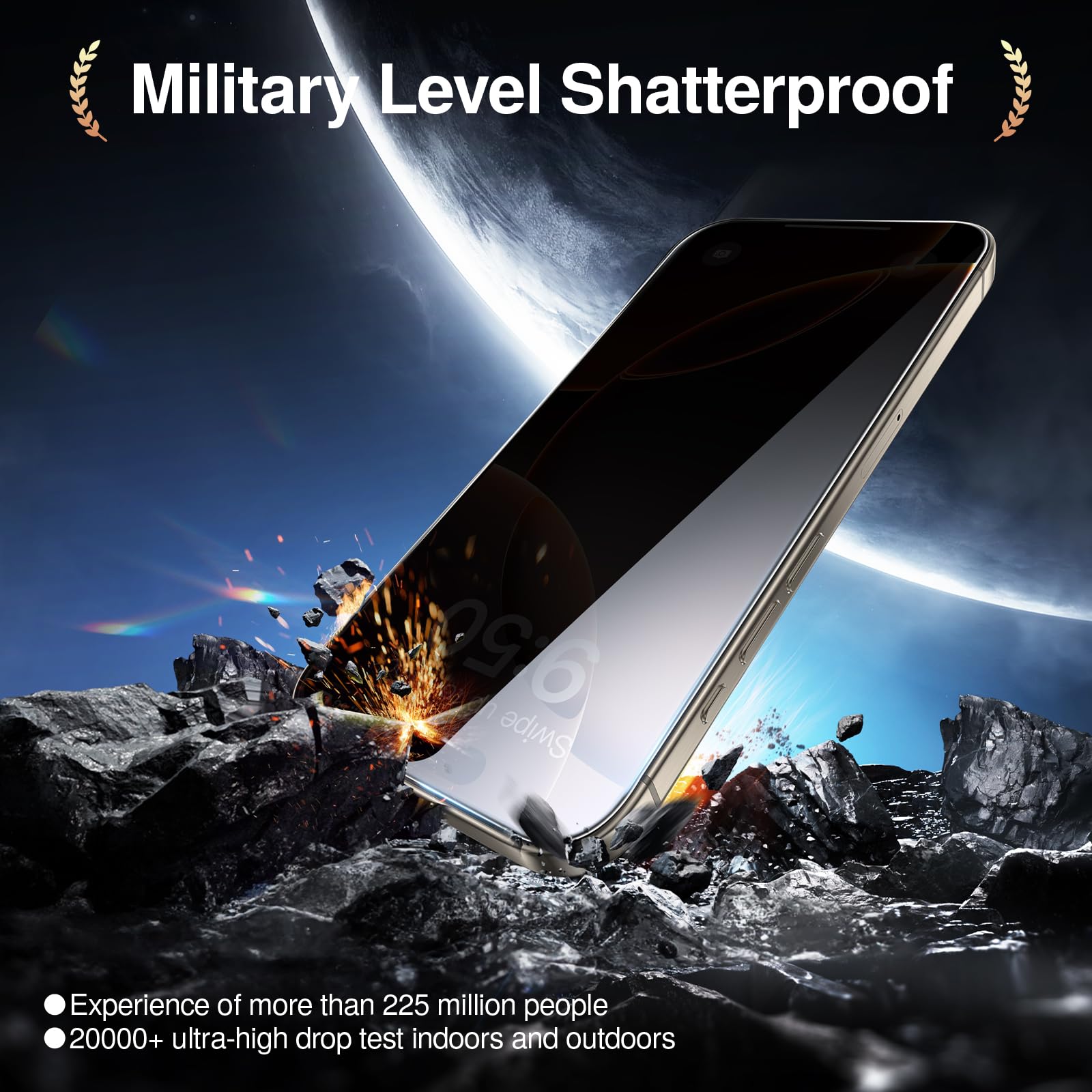 Smartdevil 2 Pack For Iphone 16 Pro Max Privacy Screen Protector, 9H Protection Anti Spy Privacy Glass Tempered Film With Auto D