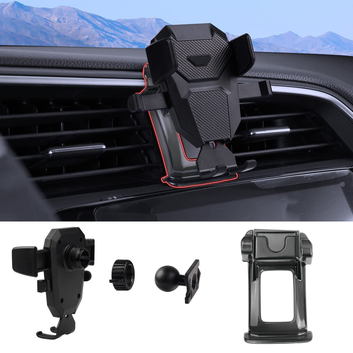 Karltys Car Phone Holder For Honda Civic 2016-2021 Accessories, 10Th Gen. Civic Cell Phone Holer Air Vent Mount For 4-7 Inch Sma
