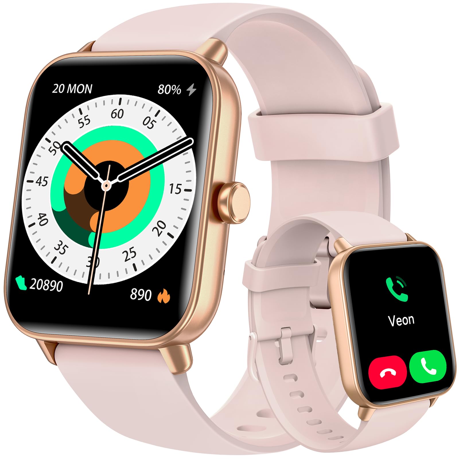 Enomir Smart Watch For Men Women, Alexa Built-In Fitness Tracker With Call Function & 2025 Upgraded 1.8 '' Hd Anti-Fall Screen, 