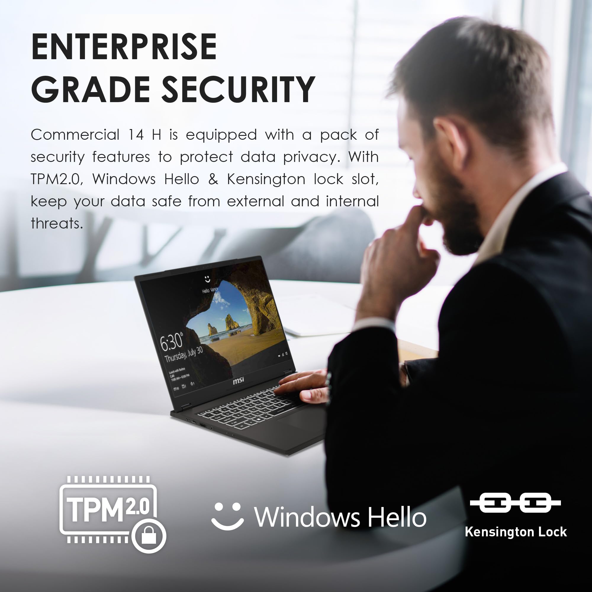 Msi Commercial 14 H Professional Laptop: 13Th Gen Intel Core I5, 14    60Hz Display, Intel Iris Xe, 16Gb Ddr4, 512Gb Nvme Ssd, E