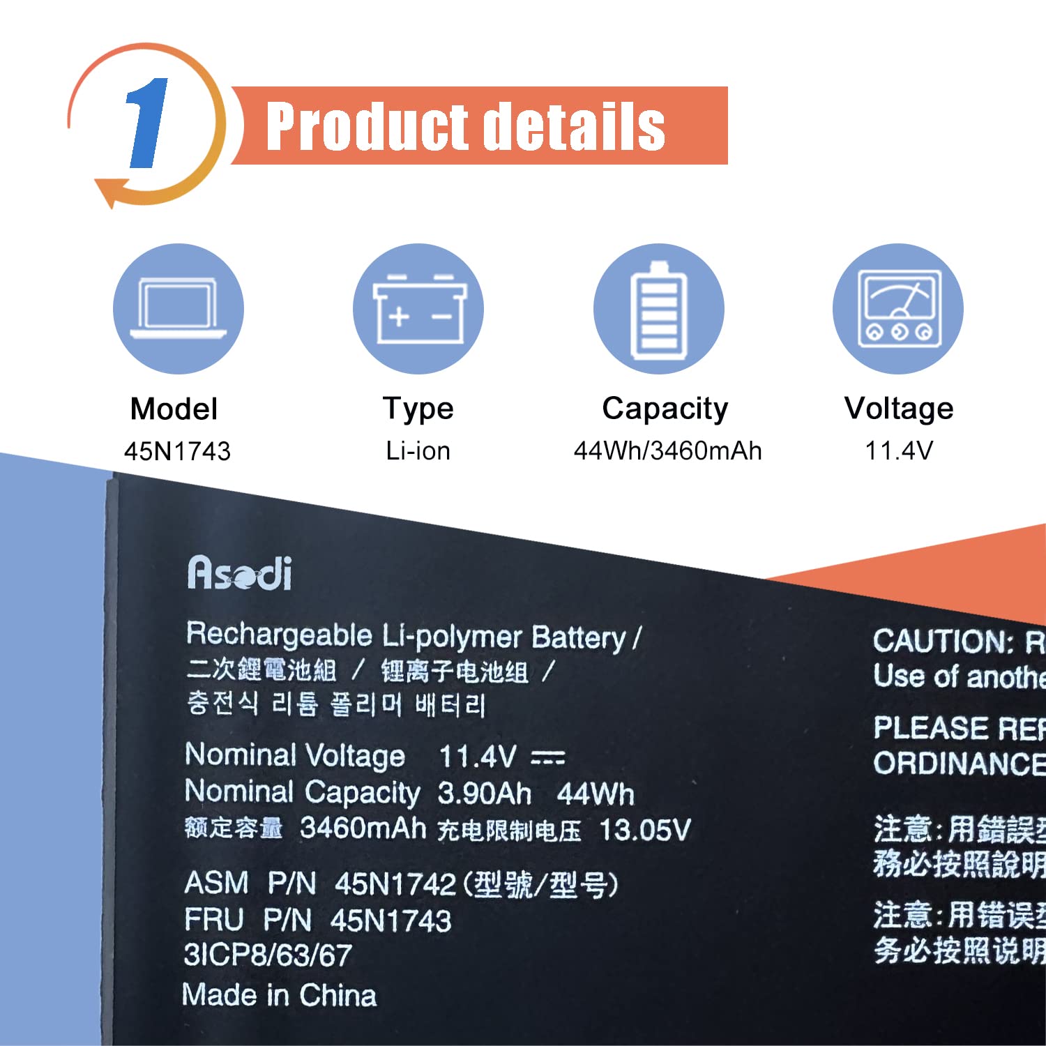 Asodi 45N1742 Laptop Battery Compatible With Lenovo Thinkpad T550 T550S T560 W550 W550S P50S Series Notebook 45N1740 45N1741 45N