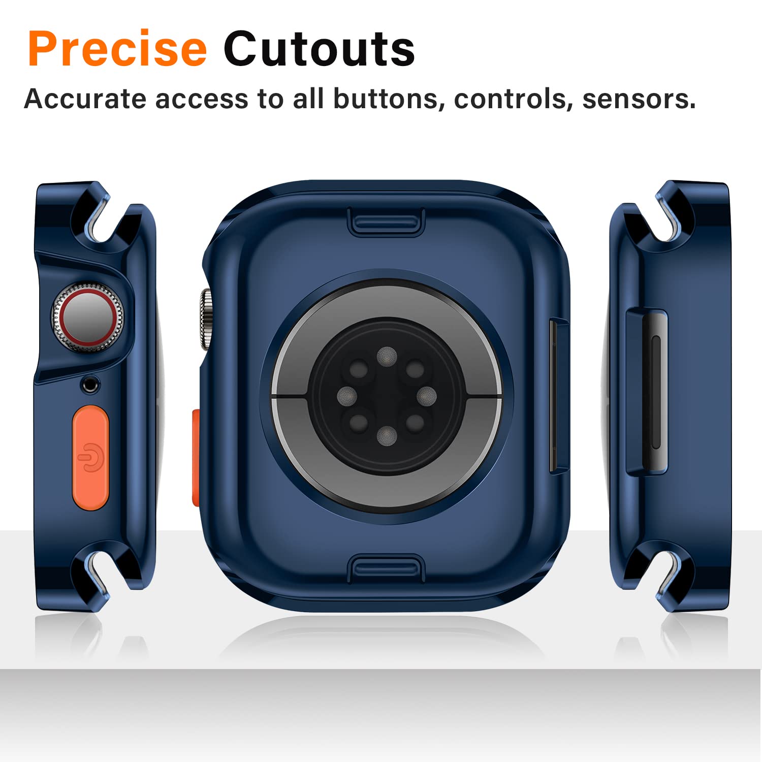 Amizee 2 Pack Rugged Case Compatible With Apple Watch Case Series 9/8/7 41Mm Series 6/Se/5/4 40Mm, Soft Tpu Shockproof Bumper Dr