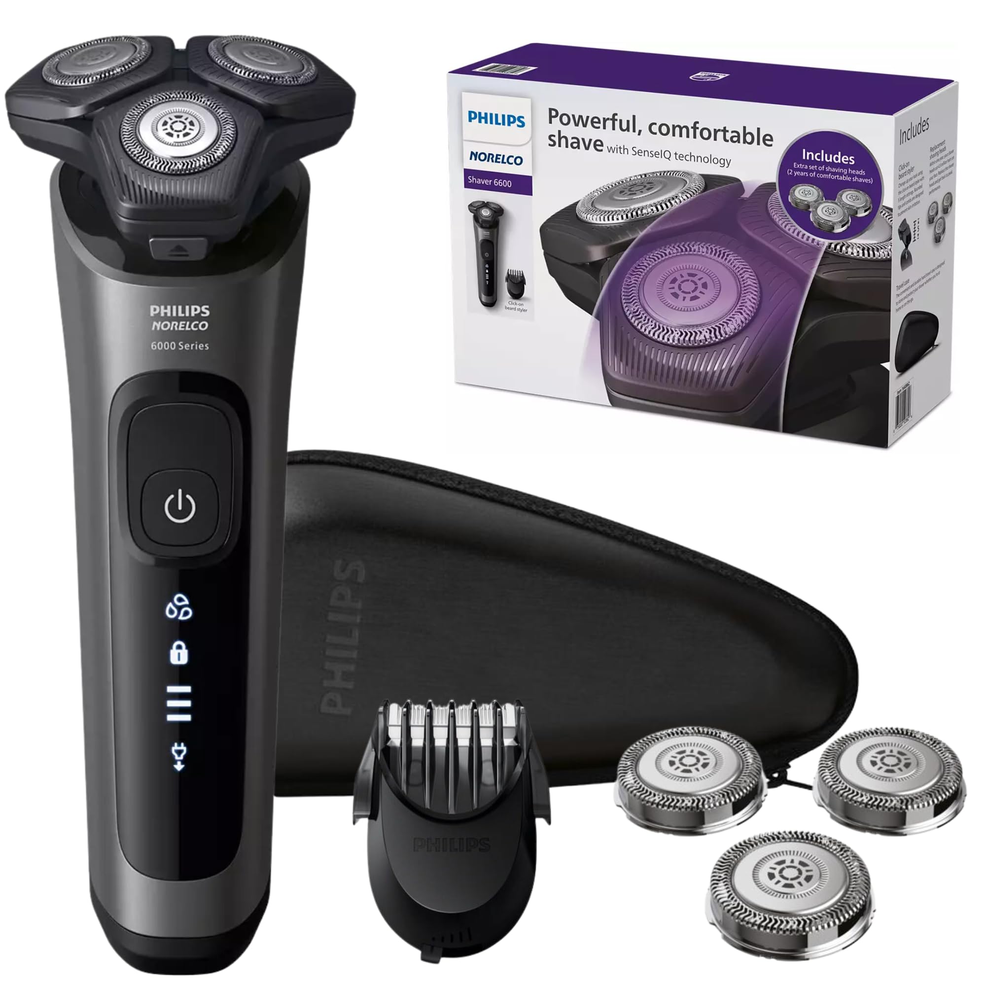Philips Electric Shavers For Men, Rechargeable Wet/Dry Electric Shaver With Senseiq Technology, Cordless Electric Razors For Men